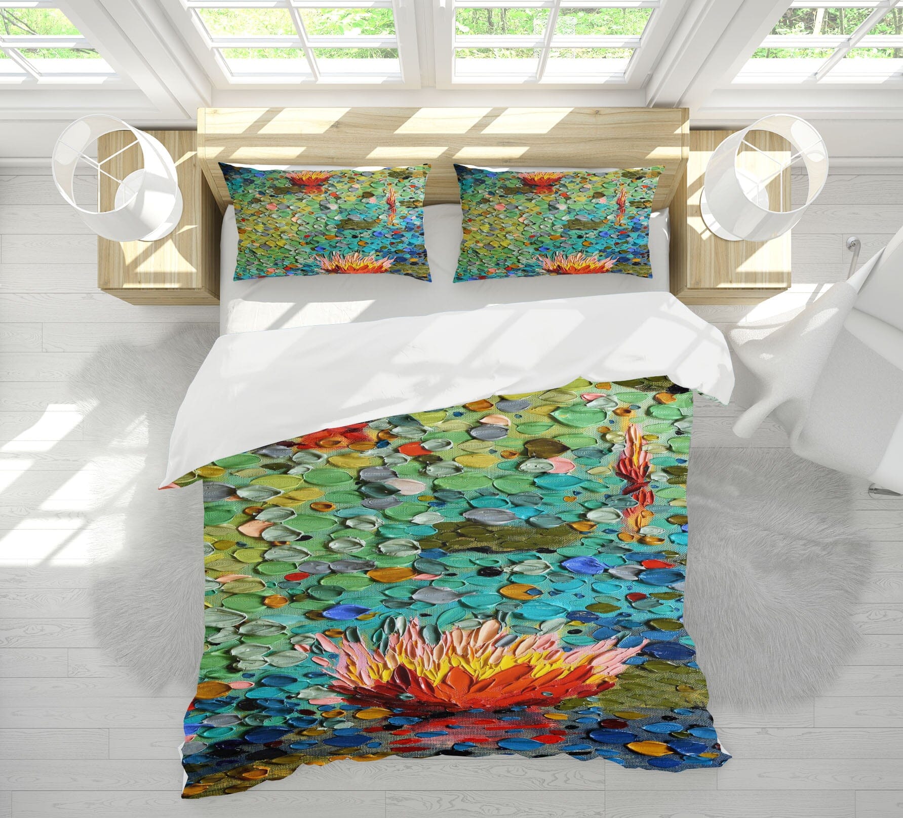 3D Lotus Pond 2120 Dena Tollefson bedding Bed Pillowcases Quilt Quiet Covers AJ Creativity Home 