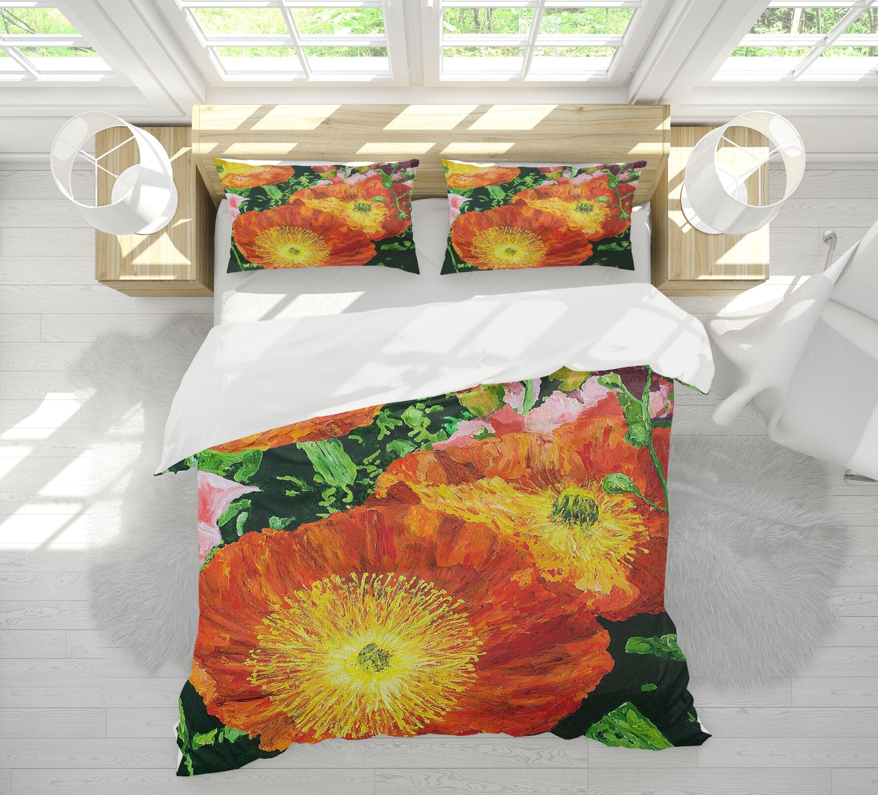 3D Pretty Flowers 2009 Allan P. Friedlander Bedding Bed Pillowcases Quilt Quiet Covers AJ Creativity Home 