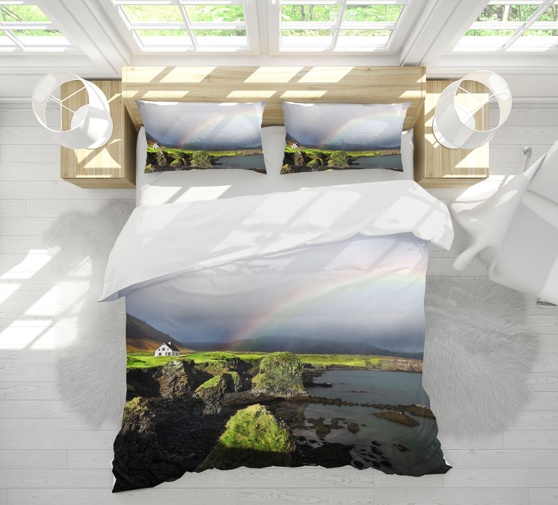 3D Rainbow Sea 076 Marco Carmassi Bedding Bed Pillowcases Quilt