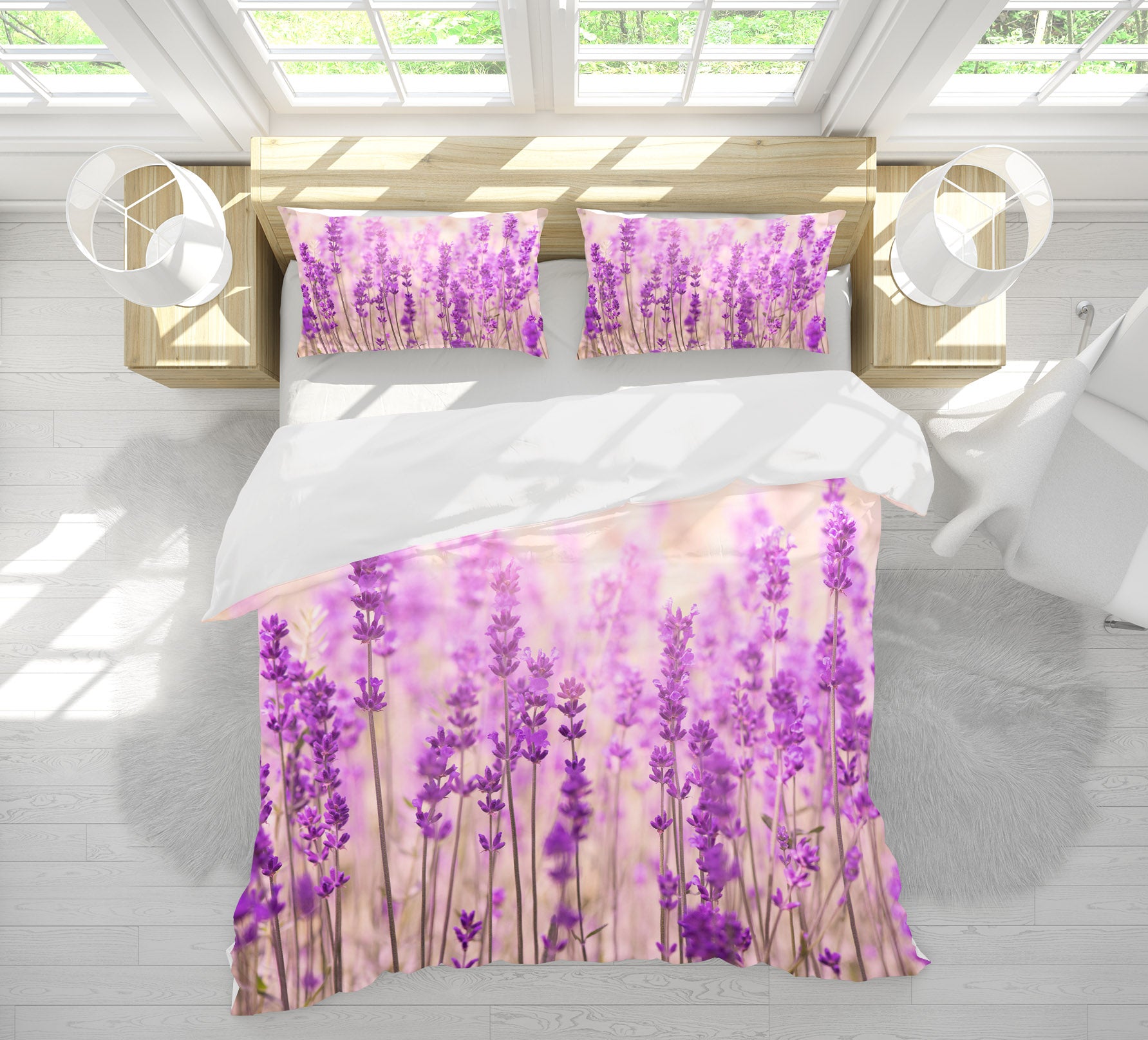 3D Purple Flower 60253 Bed Pillowcases Quilt