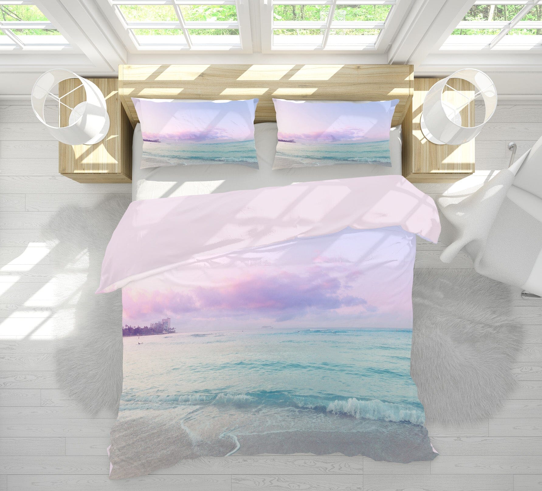 3D Purple Clouds 2004 Noirblanc777 Bedding Bed Pillowcases Quilt Quiet Covers AJ Creativity Home 