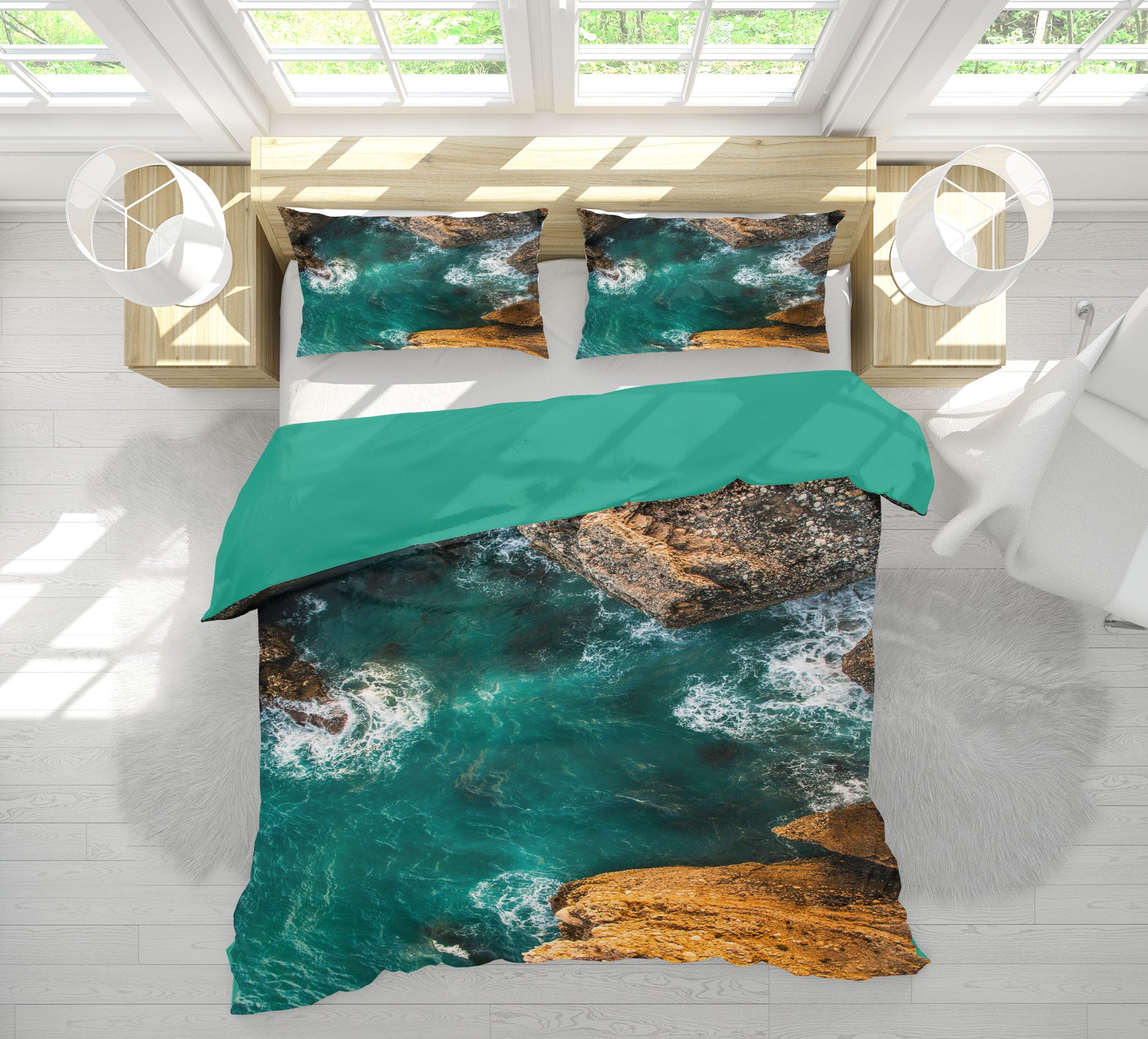 3D Green River 13130 Bed Pillowcases Quilt