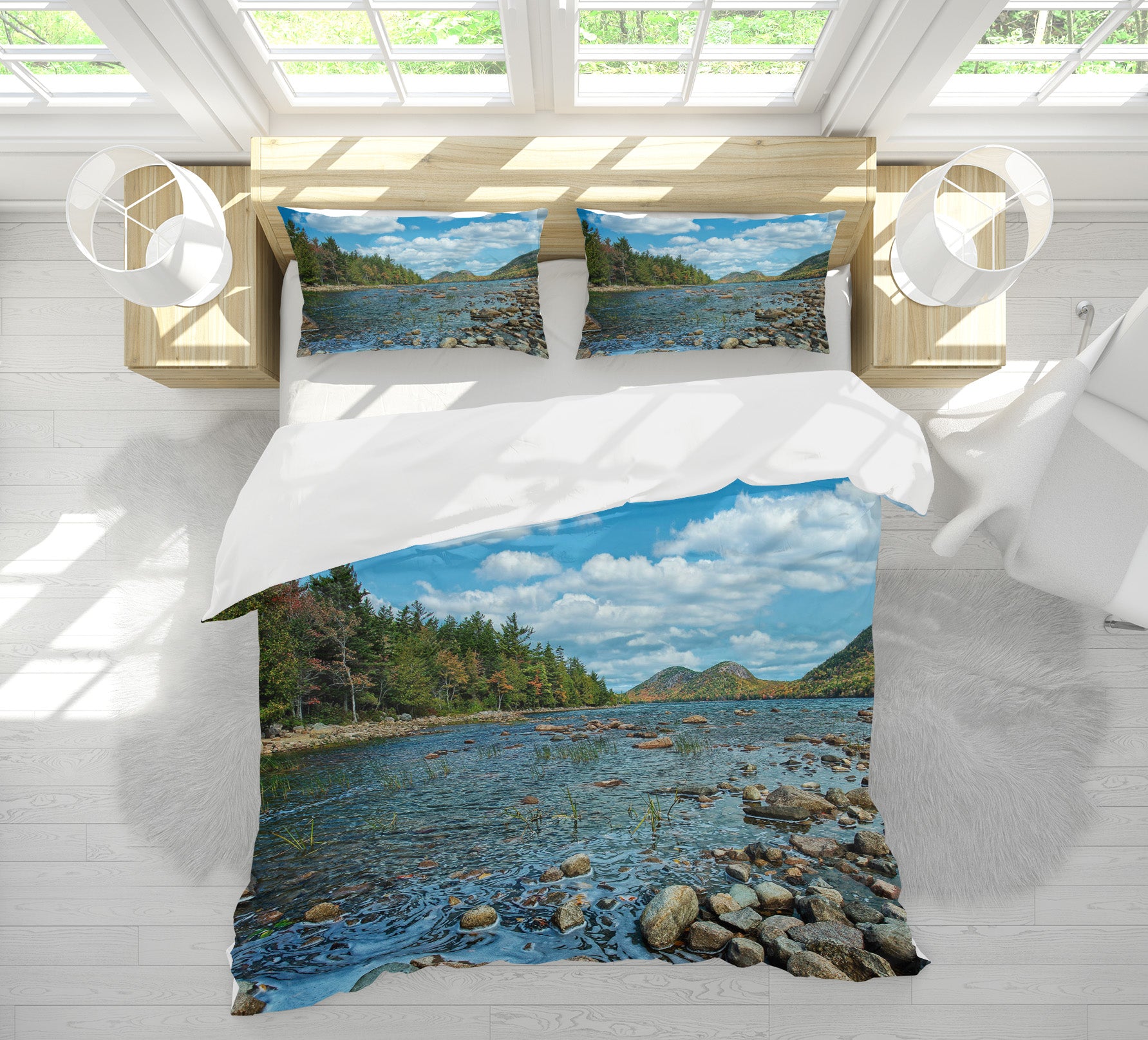 3D Mountain River 62019 Kathy Barefield Bedding Bed Pillowcases Quilt