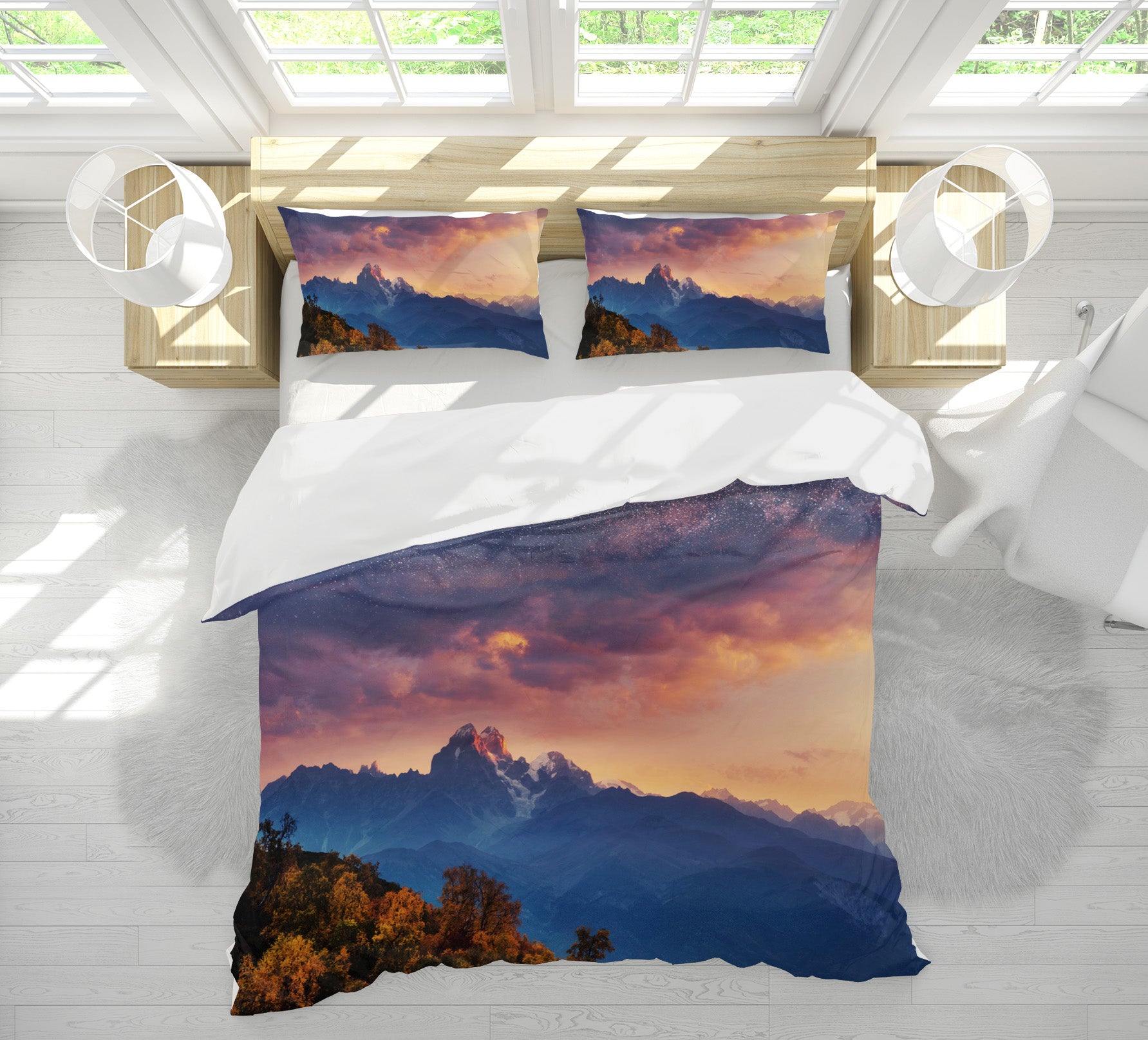 3D Mountains 63167 Bed Pillowcases Quilt