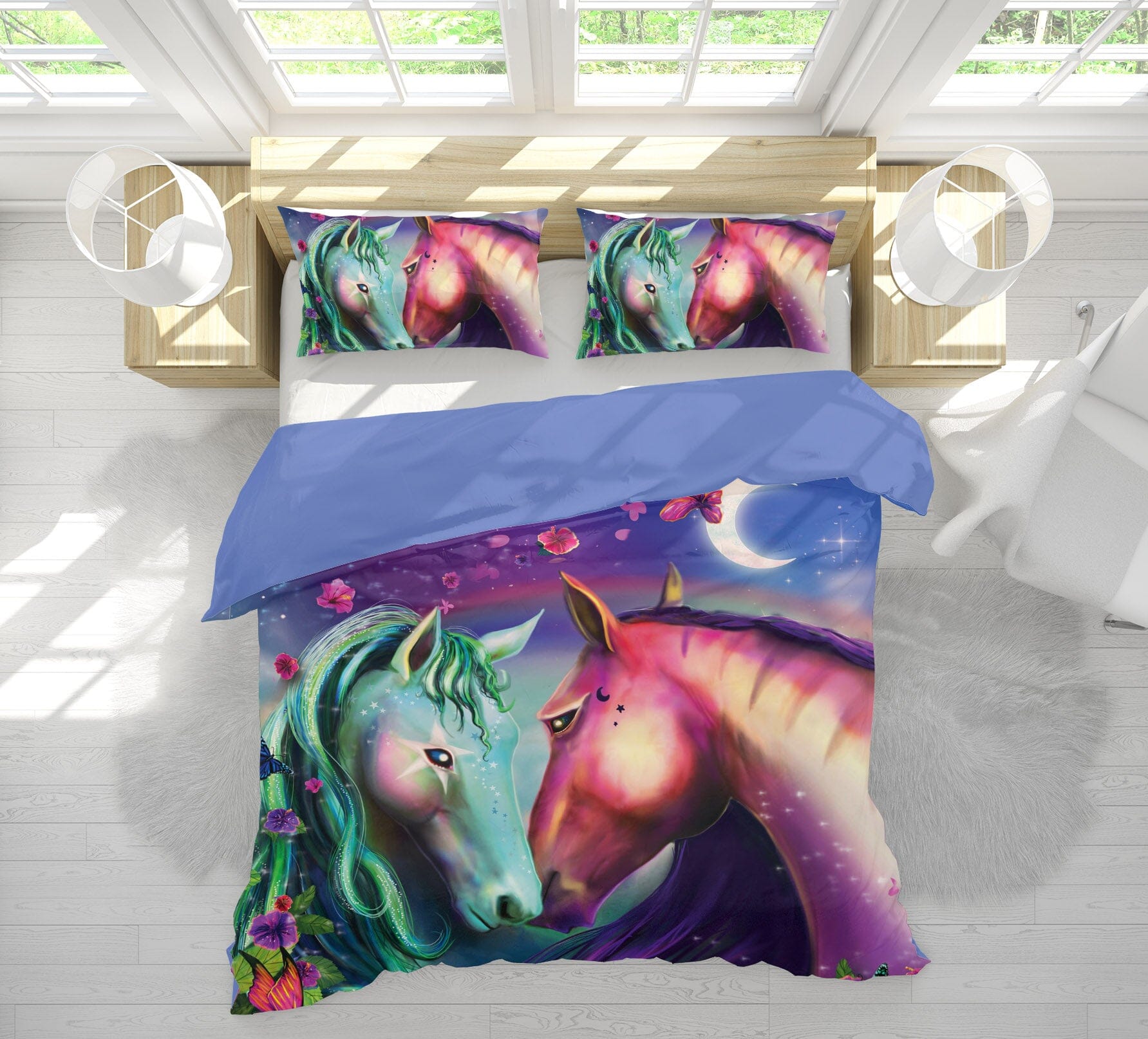 3D Unicorn Love 130 Rose Catherine Khan Bedding Bed Pillowcases Quilt Quiet Covers AJ Creativity Home 