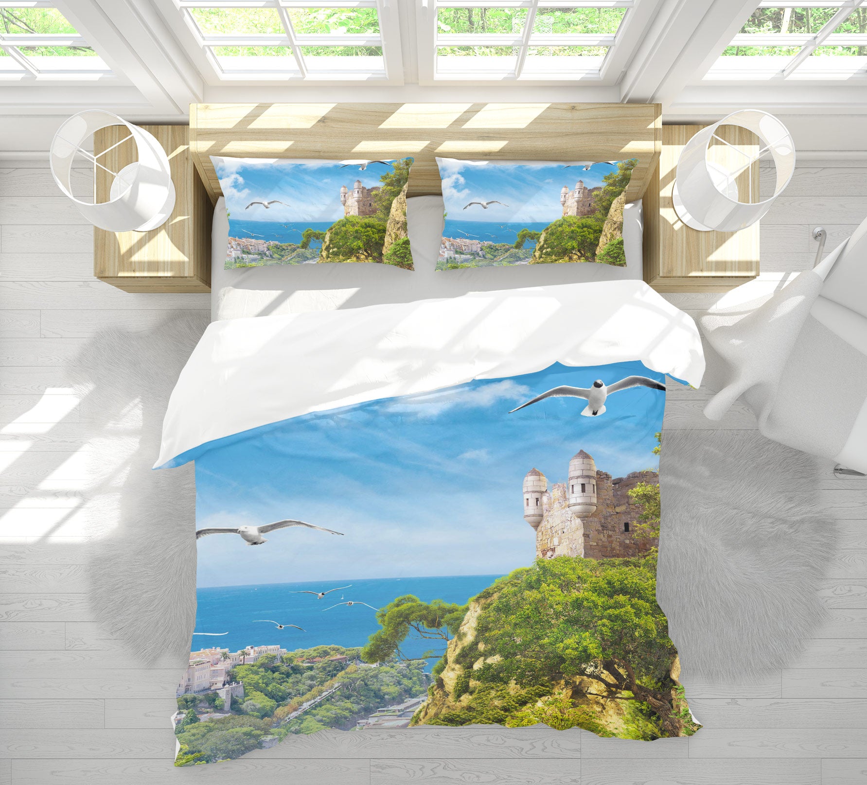 3D Sea Cliff 13115 Bed Pillowcases Quilt