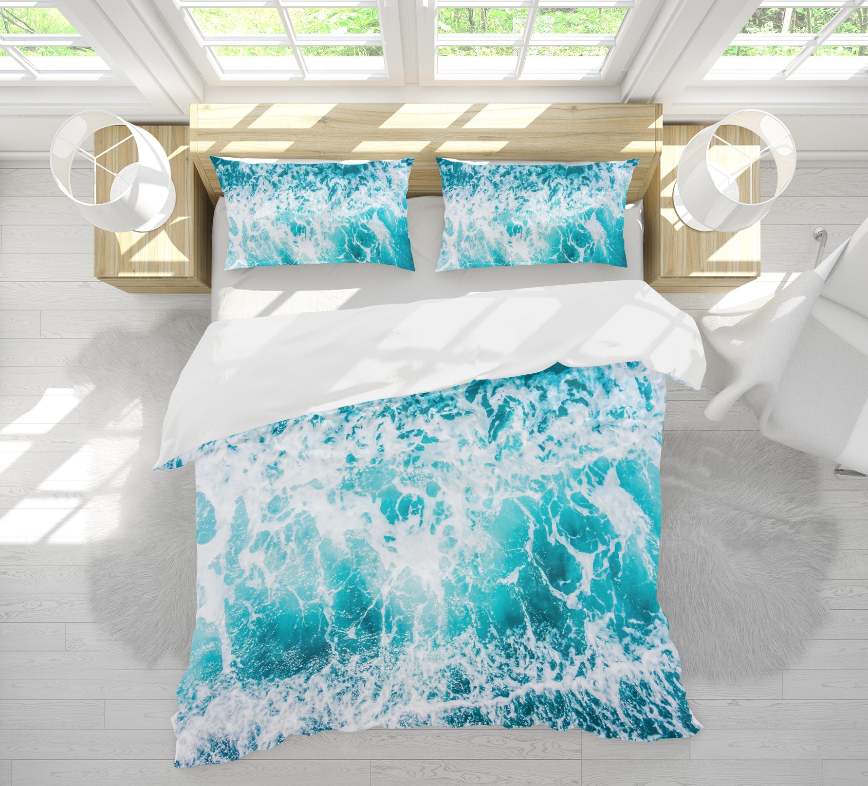 3D Waves 63179 Bed Pillowcases Quilt