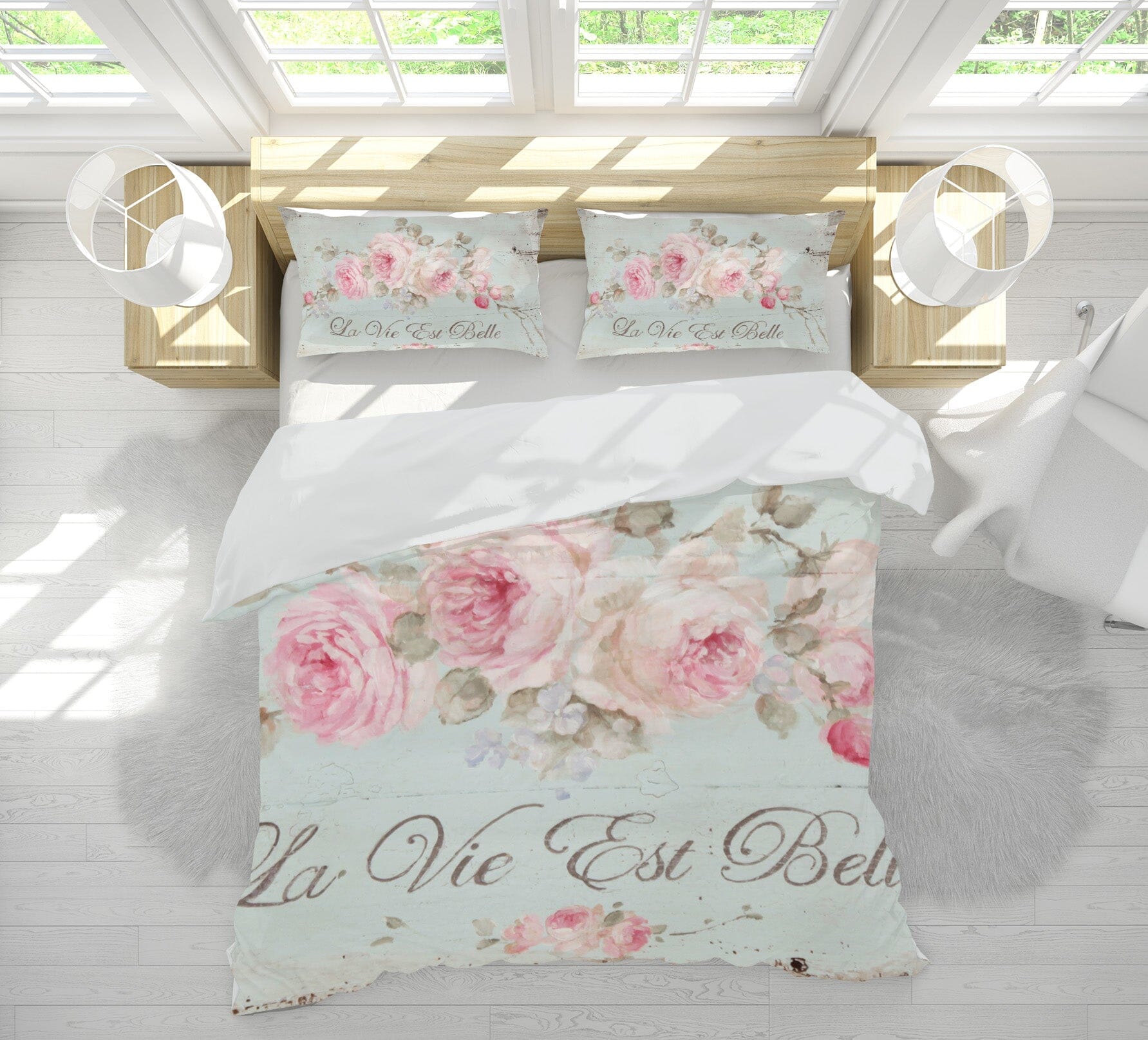 3D Pink Rose 033 Debi Coules Bedding Bed Pillowcases Quilt Quiet Covers AJ Creativity Home 