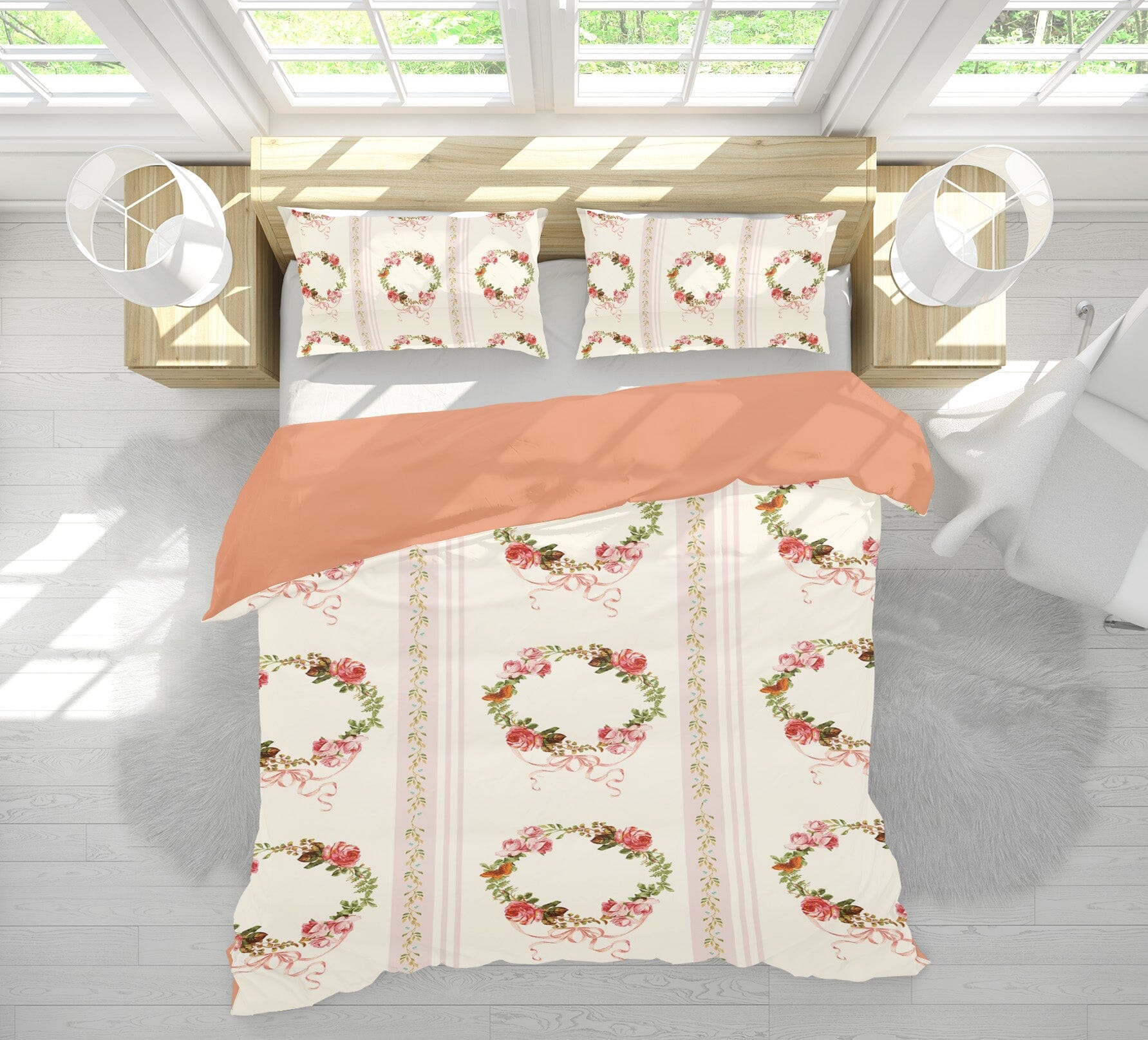 3D Rose Wreath 167 Uta Naumann Bedding Bed Pillowcases Quilt Quiet Covers AJ Creativity Home 