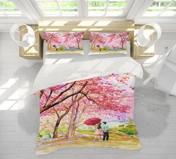 3D Pink Tree 13012 Bed Pillowcases Quilt