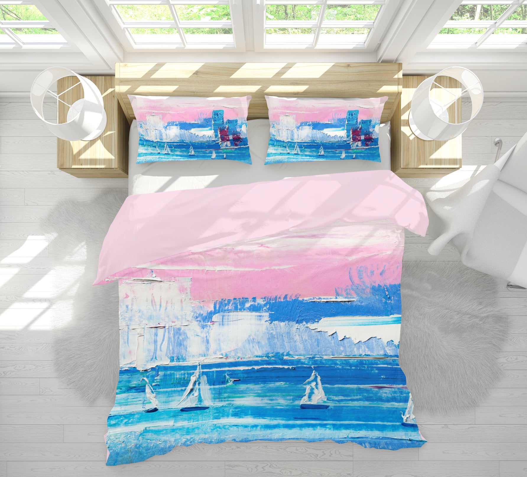 3D Glacier Sailing 12030 Bed Pillowcases Quilt