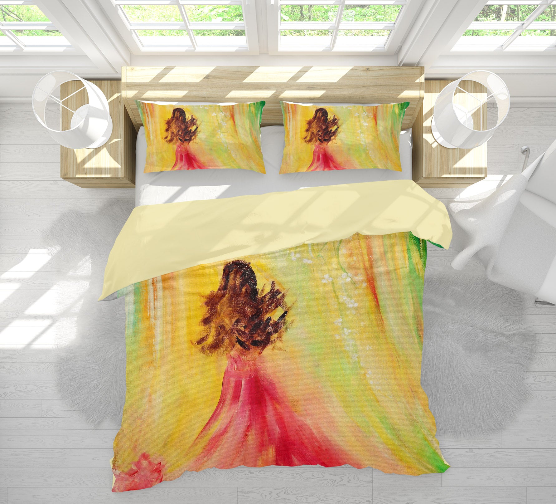 3D Girl With Long Hair 12172 Bed Pillowcases Quilt