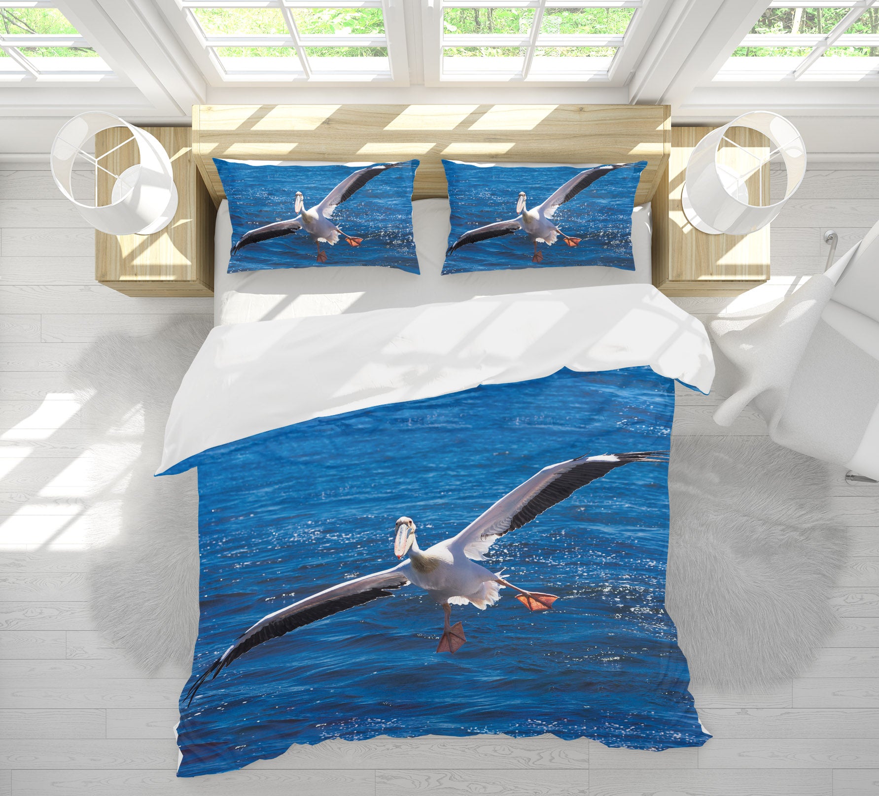 3D Seagull 21022 Bed Pillowcases Quilt