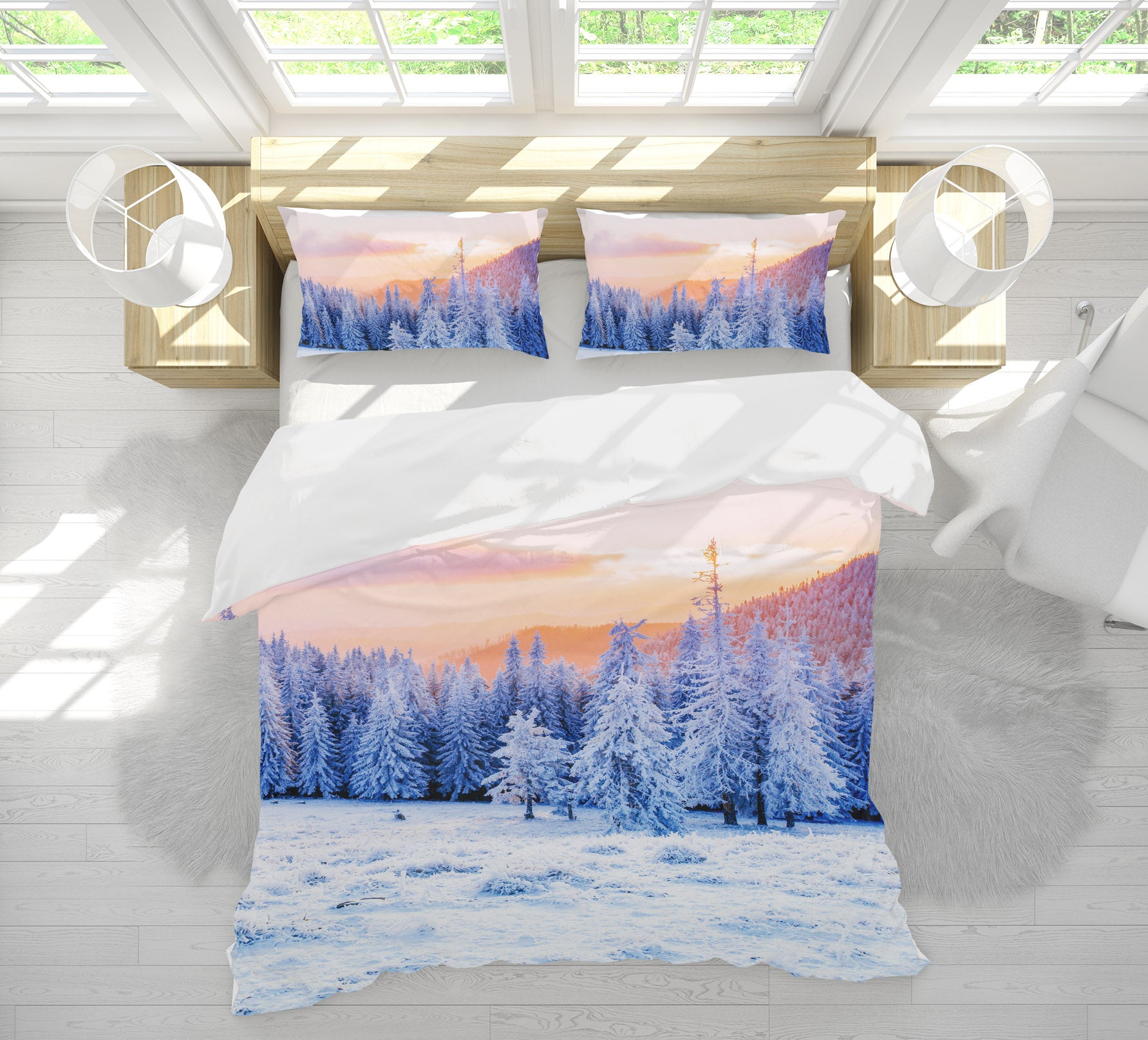 3D Snow Forest 61124 Bed Pillowcases Quilt