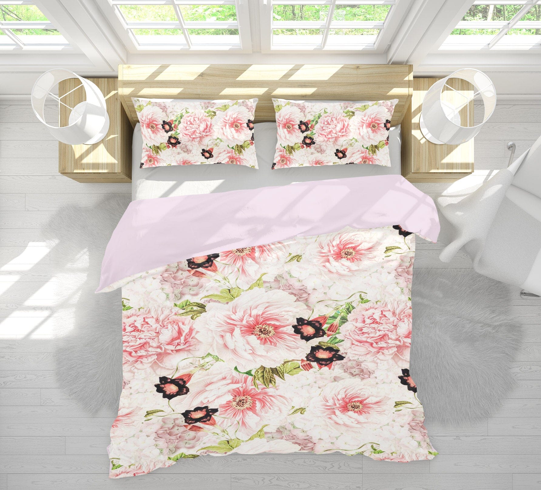 3D Pink Trumpet Flower 134 Uta Naumann Bedding Bed Pillowcases Quilt Quiet Covers AJ Creativity Home 