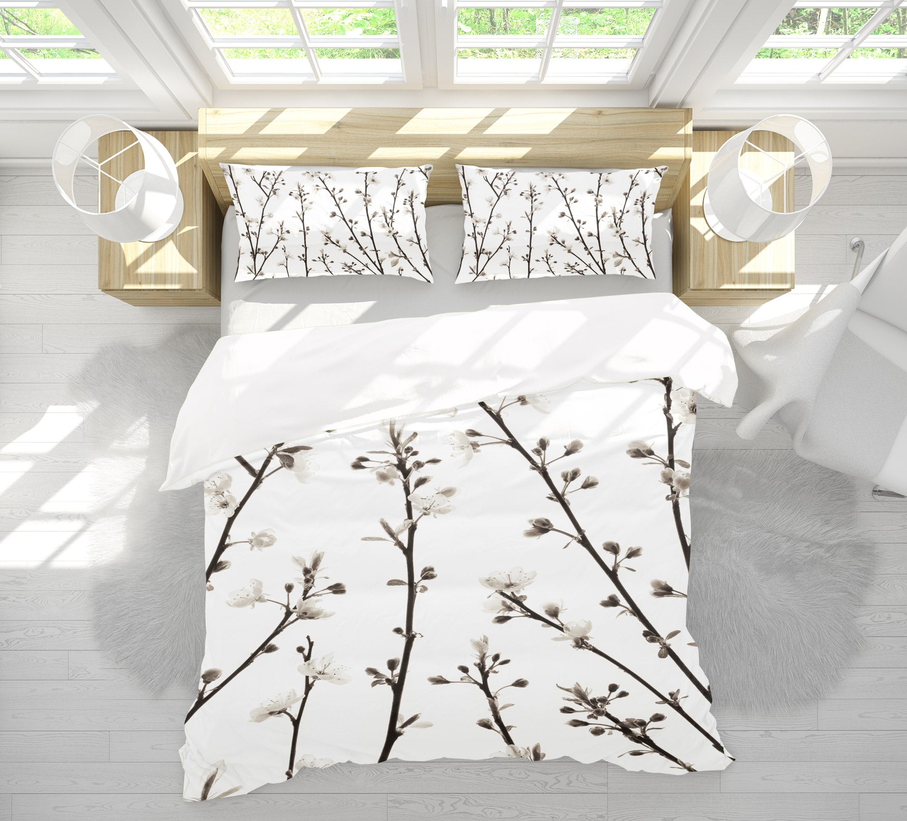 3D White Flower Branch 6903 Assaf Frank Bedding Bed Pillowcases Quilt Cover Duvet Cover