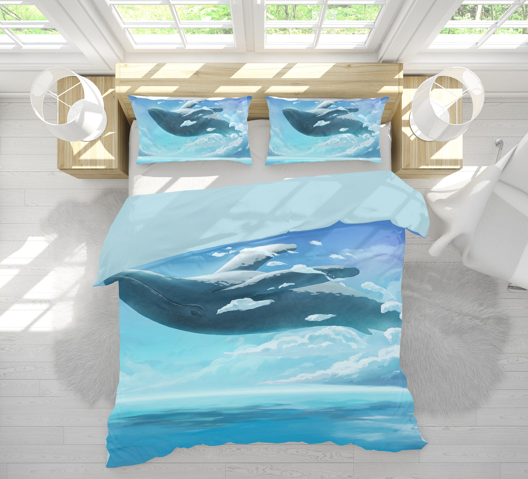 3D Sea Of Clouds Whale 12018 Bed Pillowcases Quilt