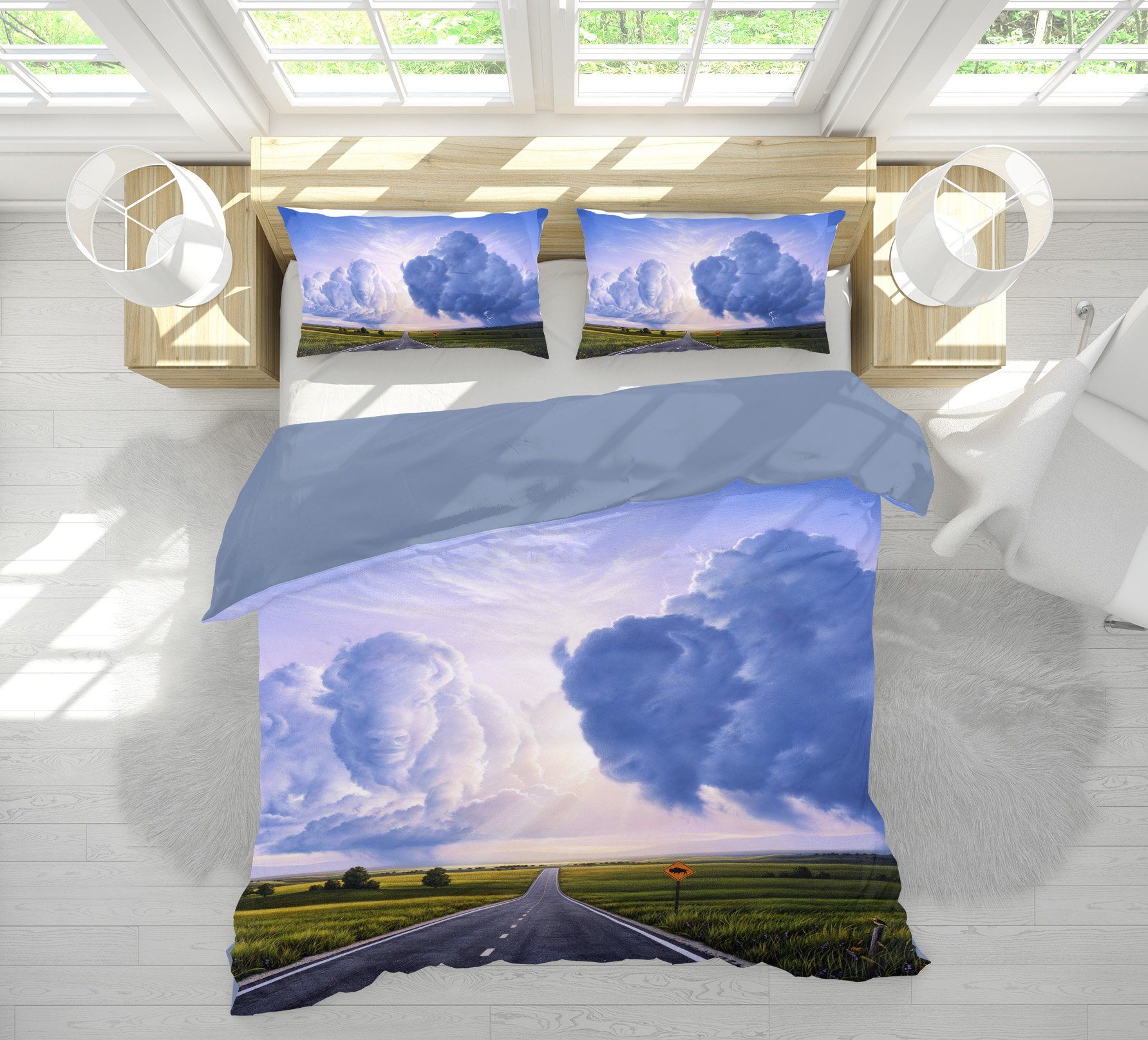3D Buffalo Crossing 2115 Jerry LoFaro bedding Bed Pillowcases Quilt Quiet Covers AJ Creativity Home 