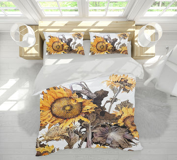 3D Sunflower 12139 Bed Pillowcases Quilt