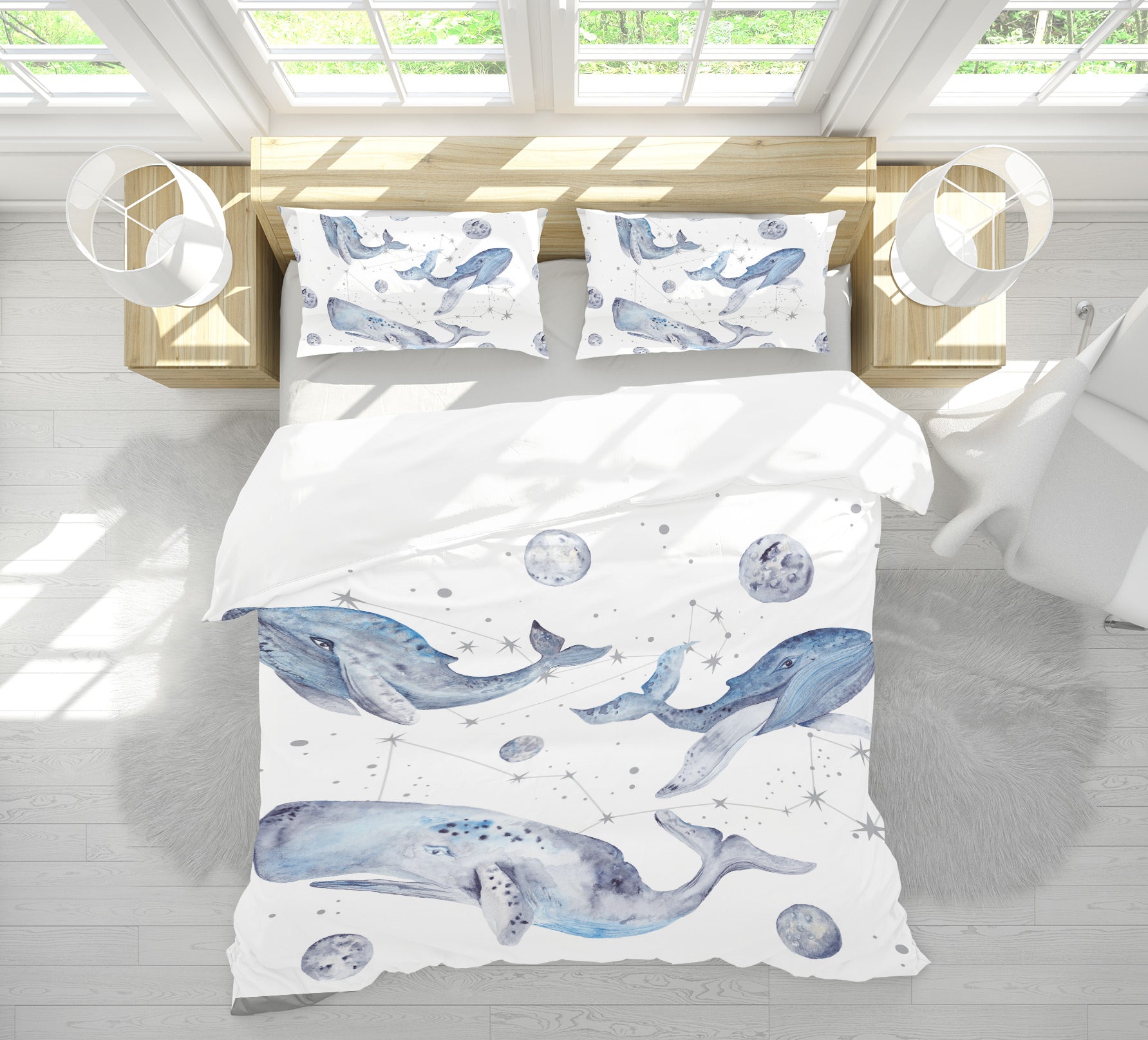 3D Whale Planet 12084 Bed Pillowcases Quilt