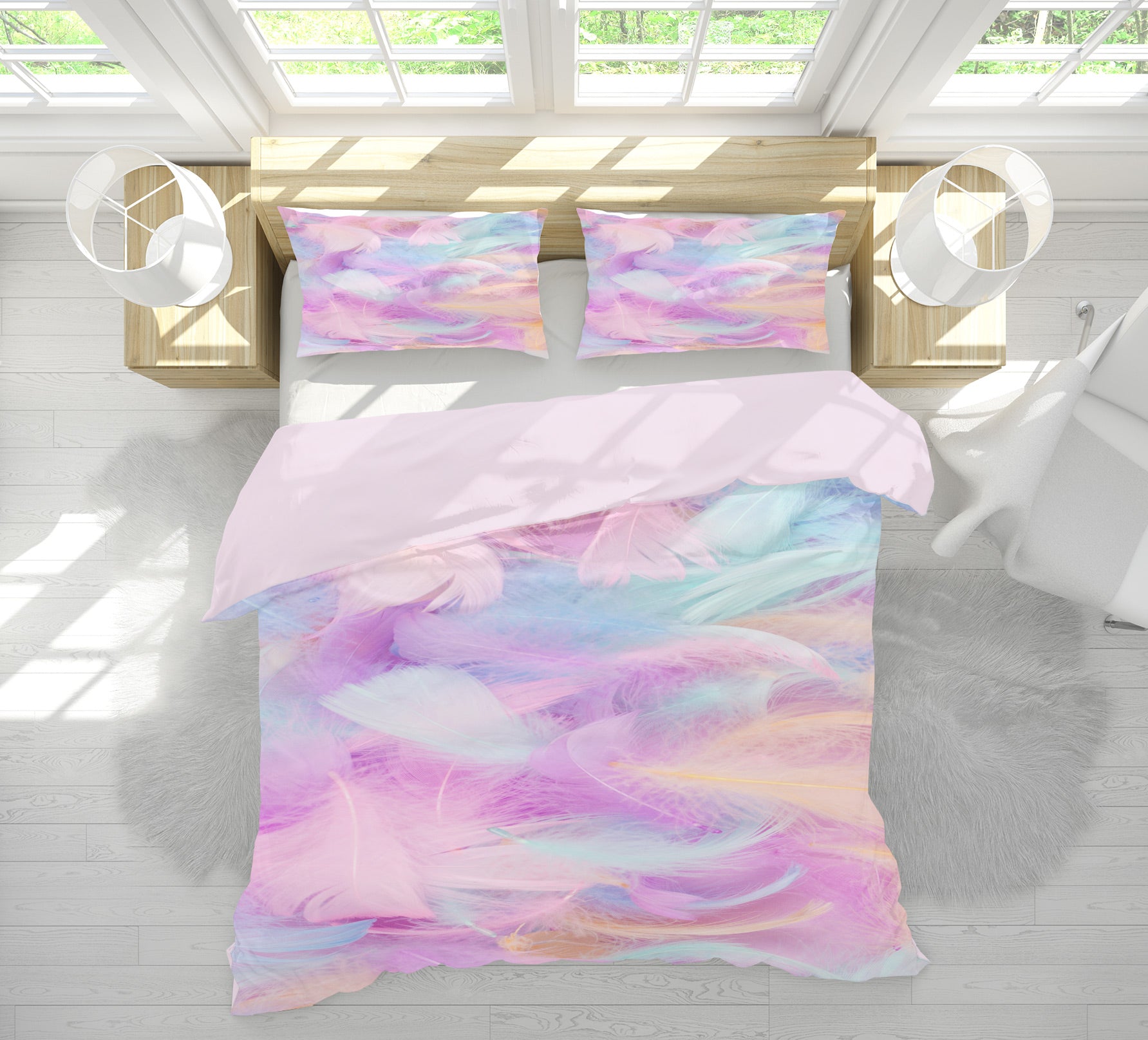 3D Light Purple Light Blue Pattern 60021 Bed Pillowcases Quilt
