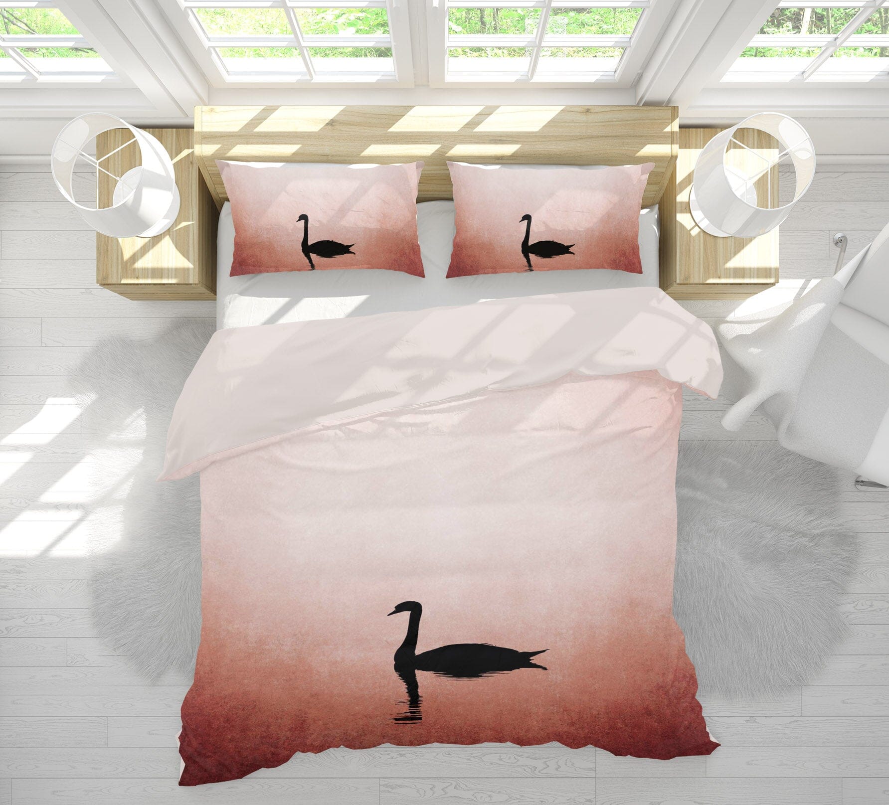 3D Swan Lake 2116 Boris Draschoff Bedding Bed Pillowcases Quilt Quiet Covers AJ Creativity Home 