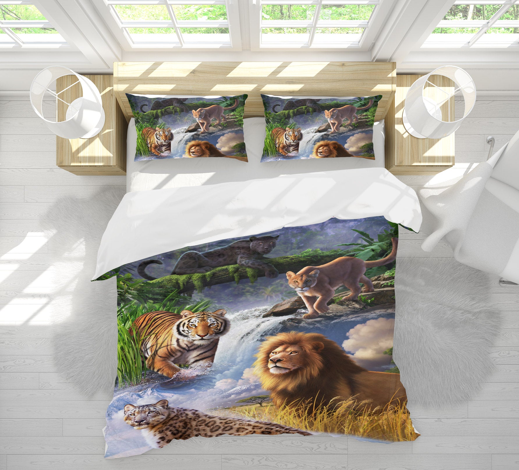 3D Tiger Lion 86021 Jerry LoFaro bedding Bed Pillowcases Quilt