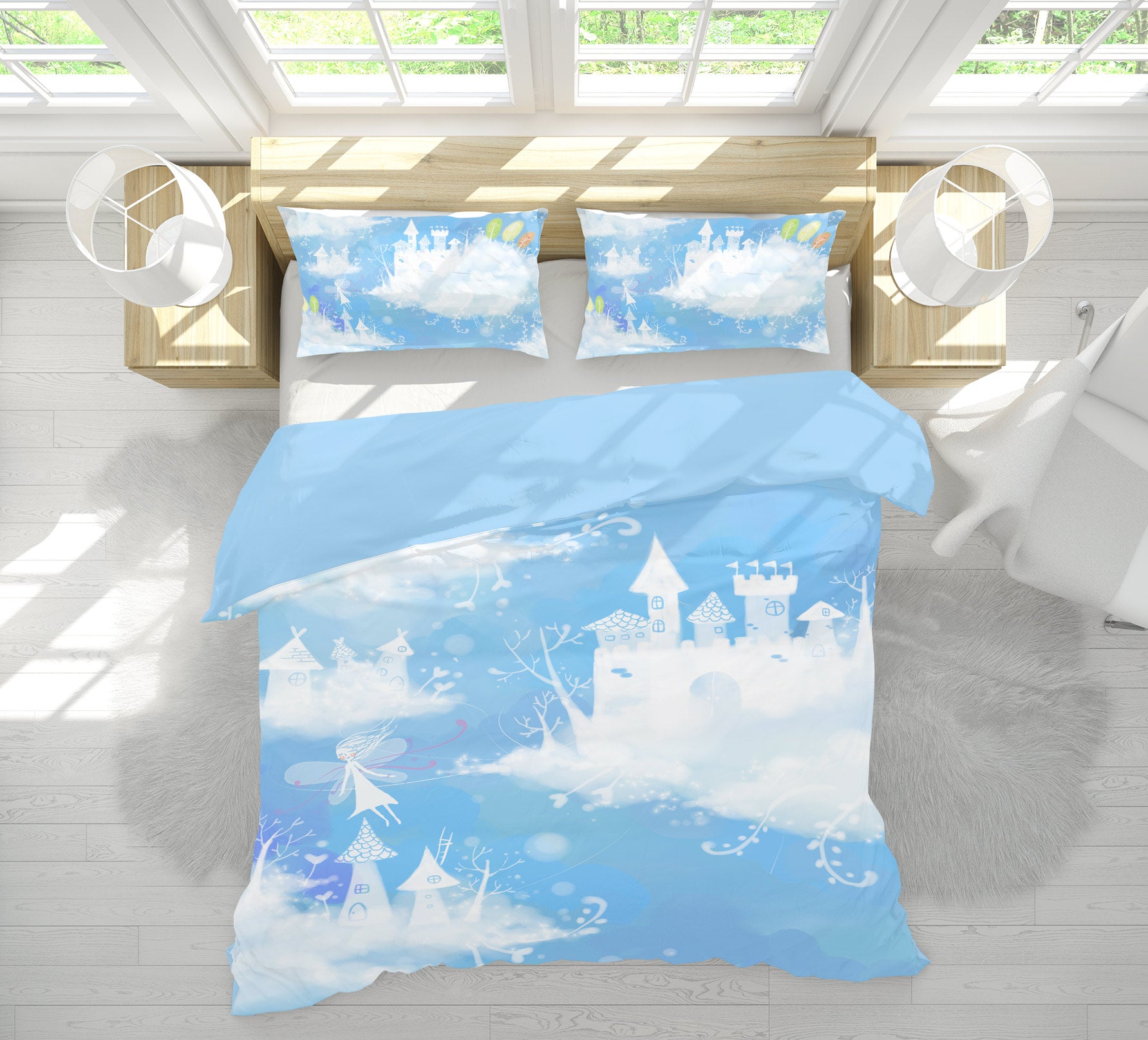3D Baiyun Castle 13127 Bed Pillowcases Quilt