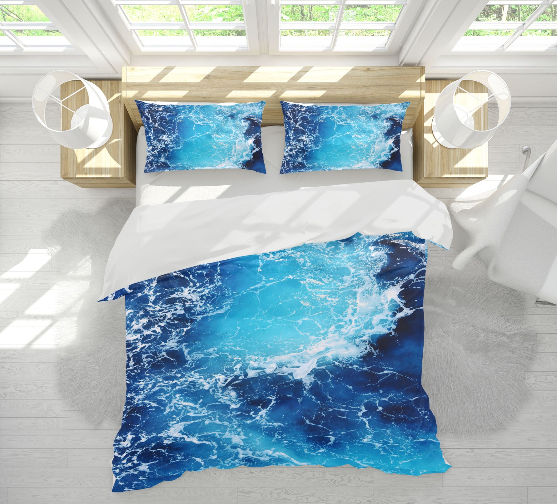 3D Waves 16070 Bed Pillowcases Quilt