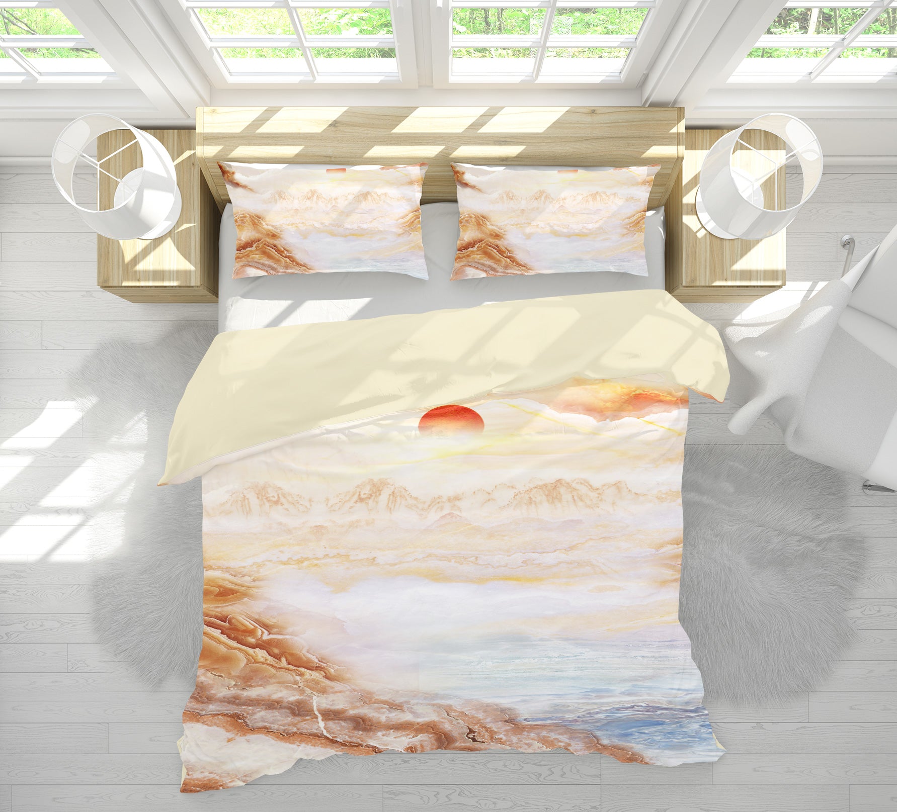3D Mountain River 13066 Bed Pillowcases Quilt