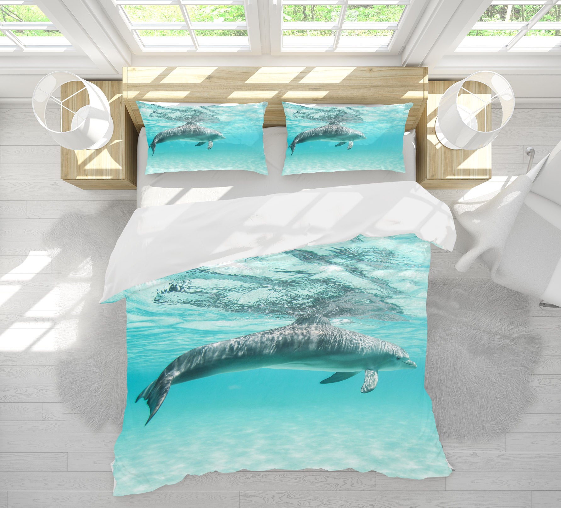 3D Dolphin 21038 Bed Pillowcases Quilt