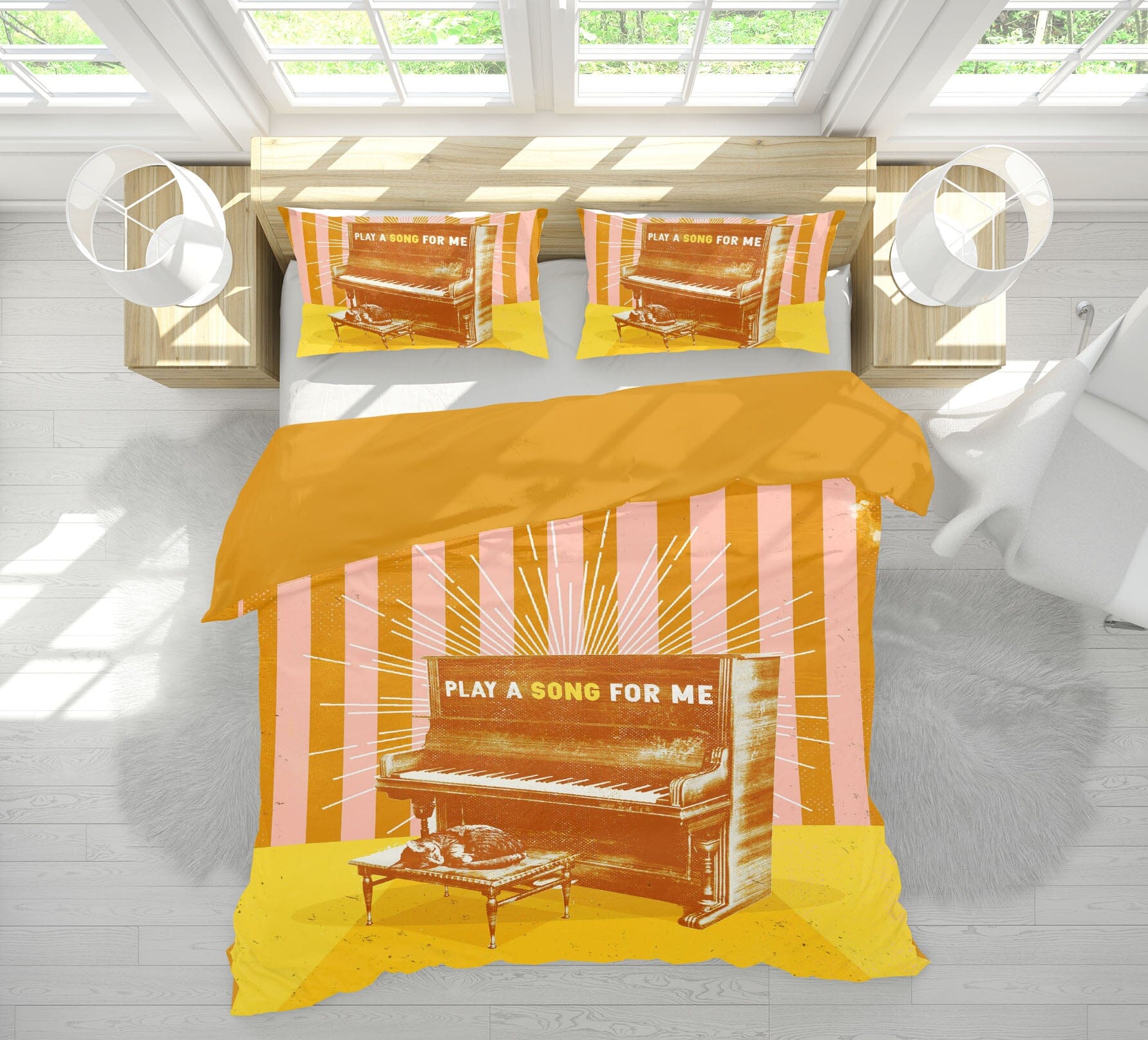 3D Play Piano 2110 Showdeer Bedding Bed Pillowcases Quilt Quiet Covers AJ Creativity Home 