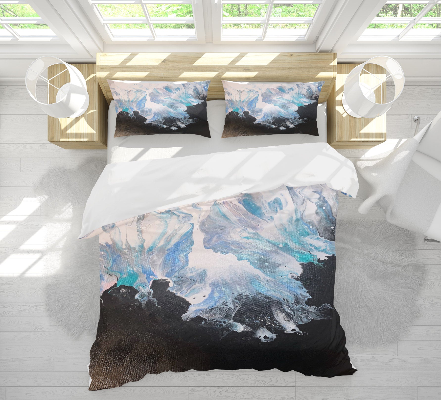 3D Black Light Blue 40048 Valerie Latrice Bedding Bed Pillowcases Quilt