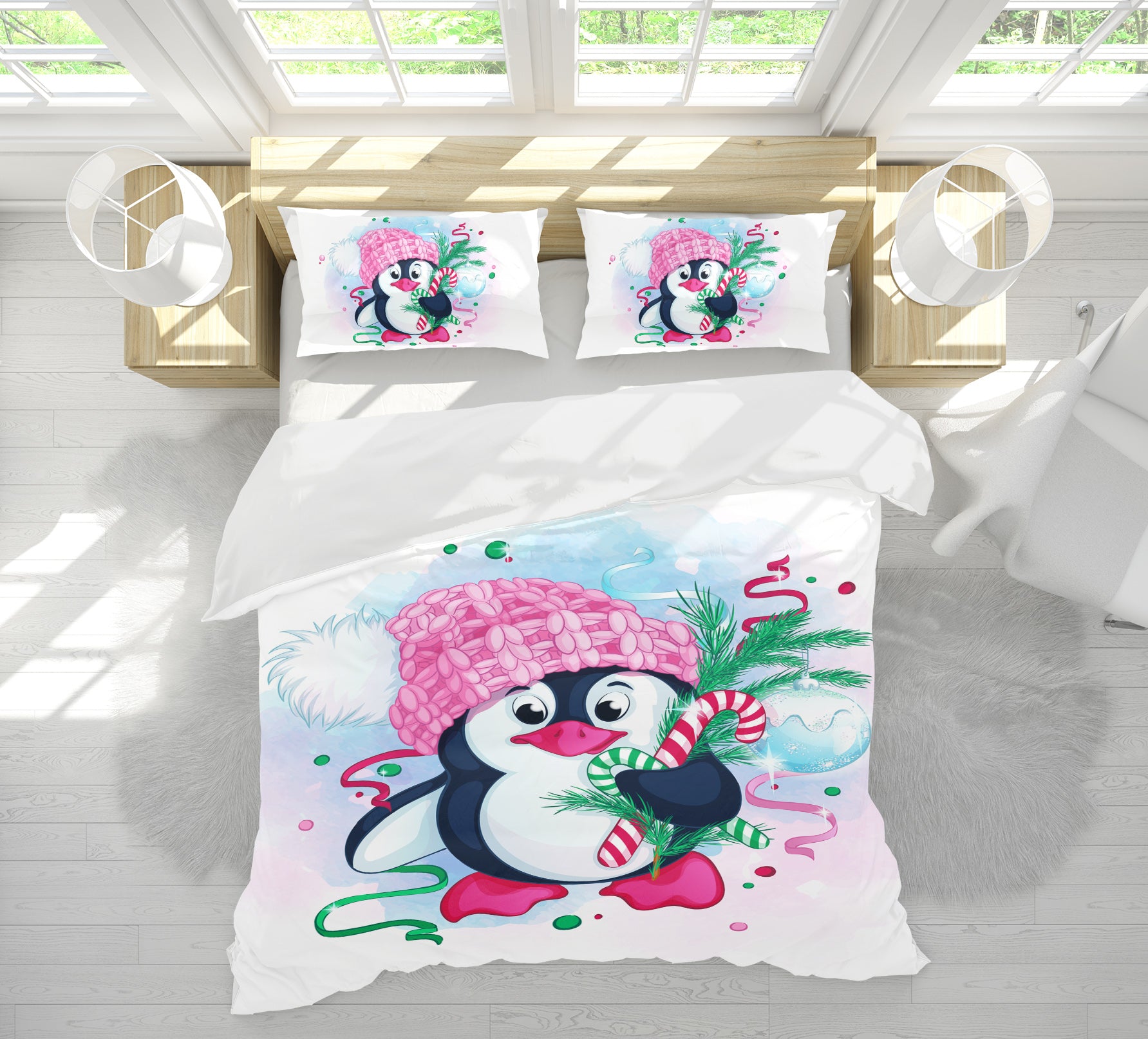 3D Penguin 58235 Bed Pillowcases Quilt