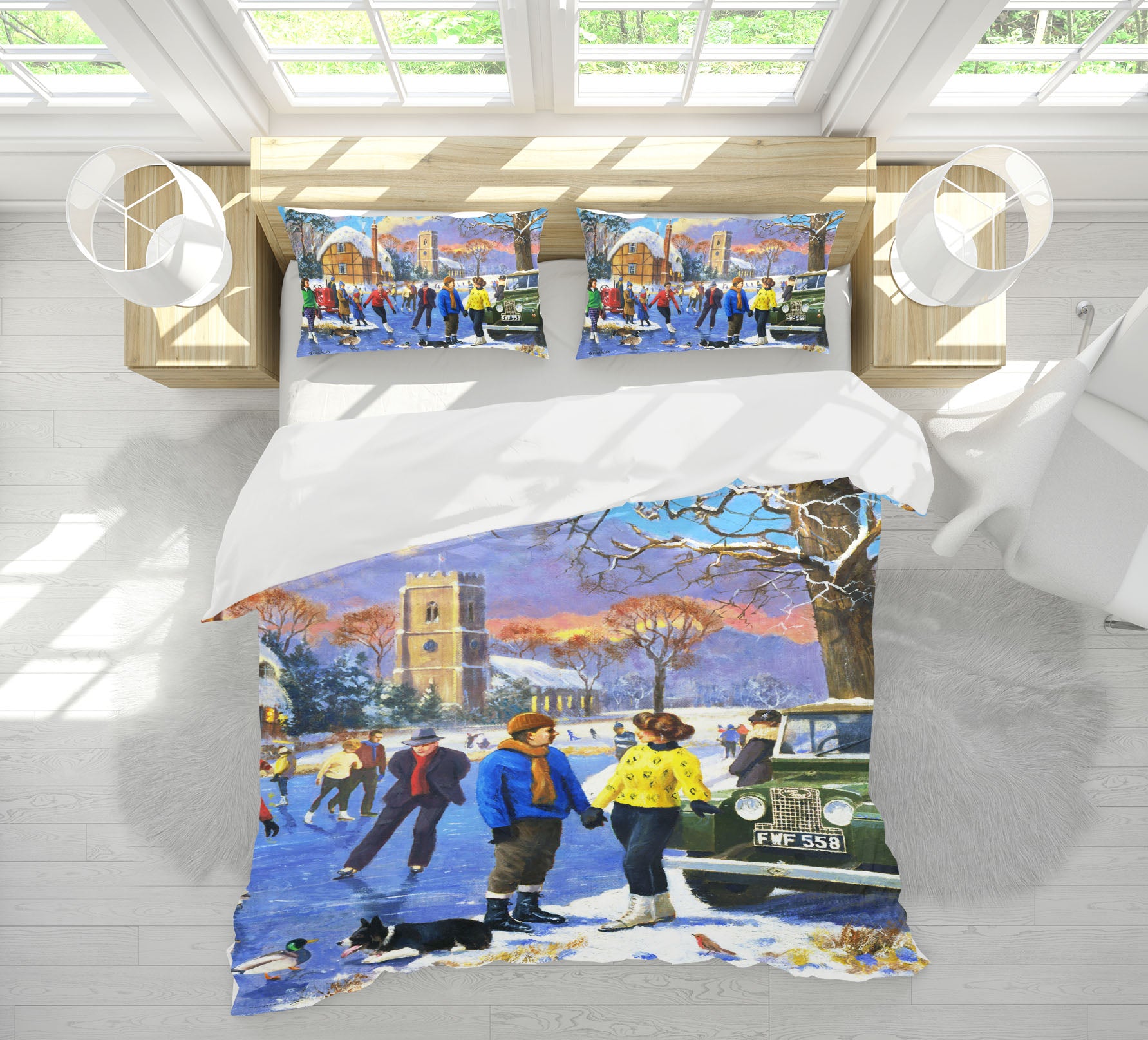 3D Ice Skating Winter 12515 Kevin Walsh Bedding Bed Pillowcases Quilt