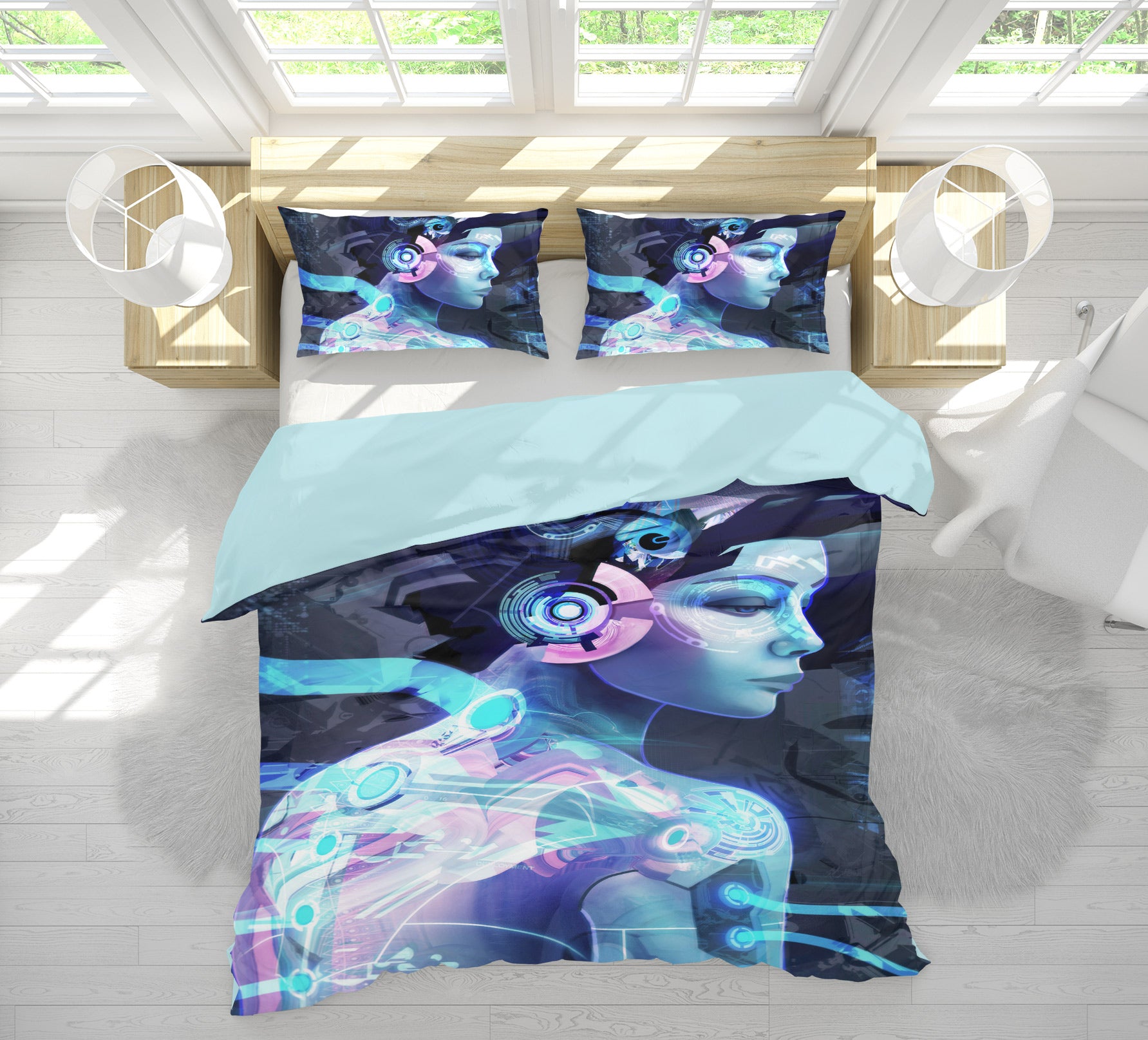 3D Female Profile 14046 Bed Pillowcases Quilt