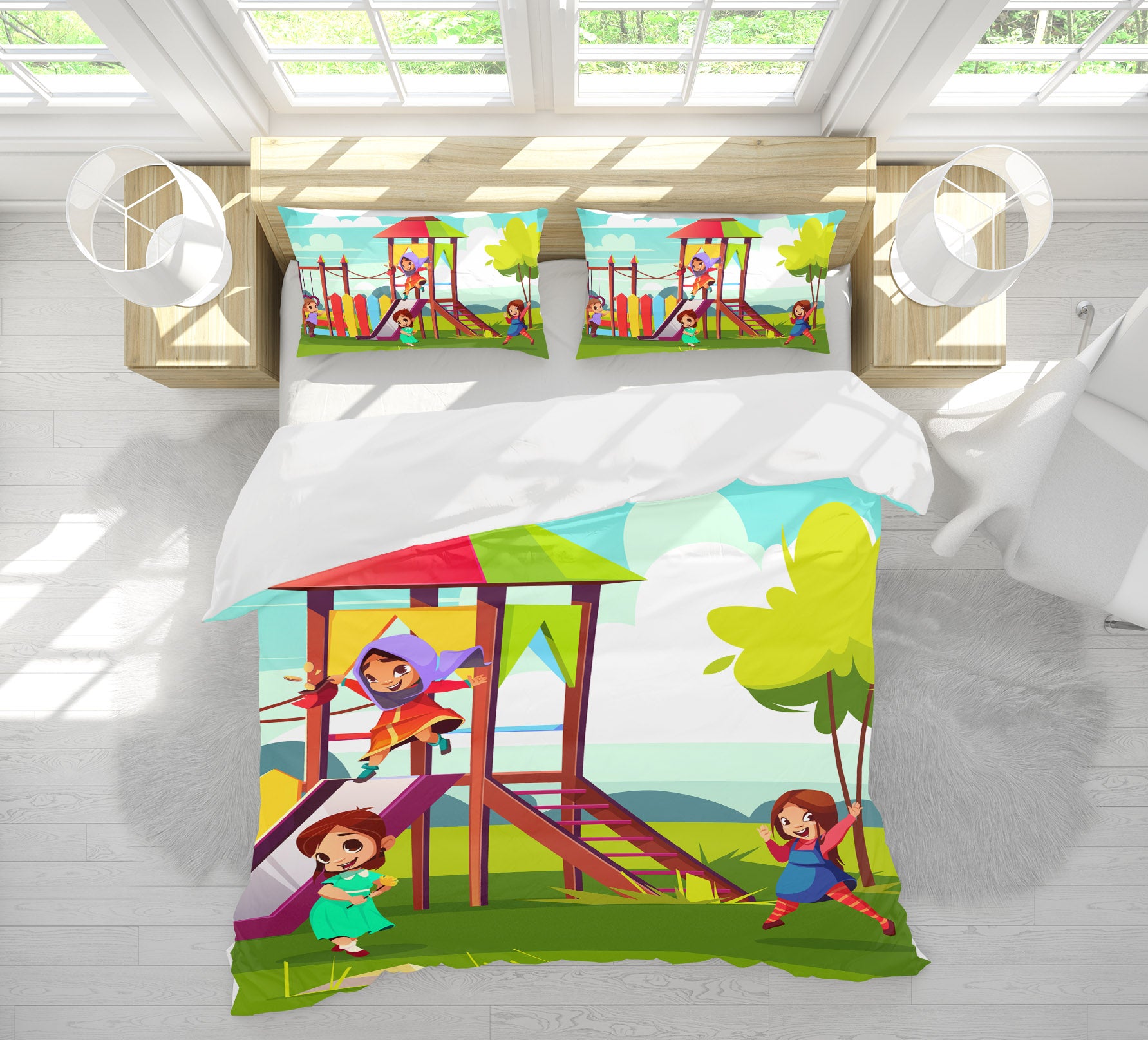 3D Kid Slide 19152 Bed Pillowcases Quilt