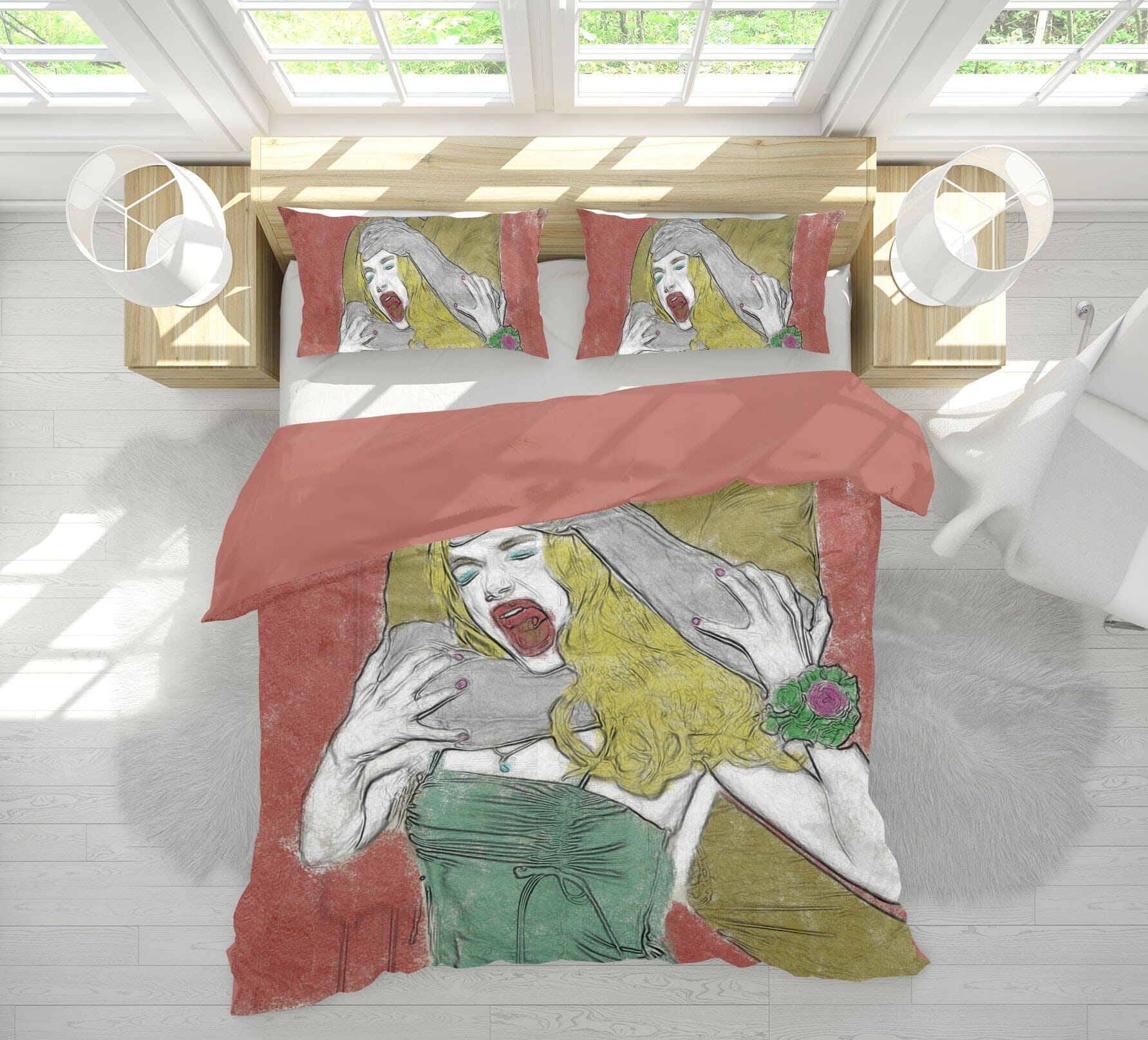 3D Lazy Girl 2005 Marco Cavazzana Bedding Bed Pillowcases Quilt Quiet Covers AJ Creativity Home 