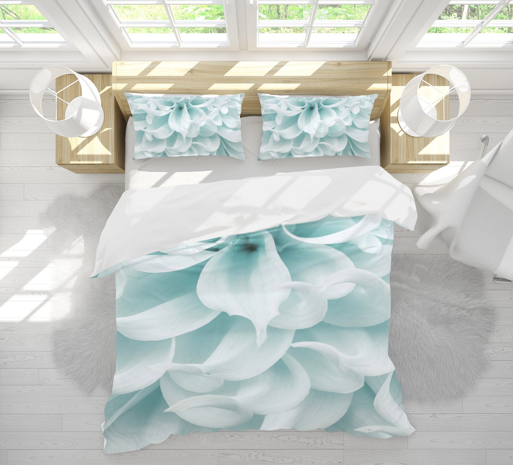 3D Light Blue Flower 7200 Assaf Frank Bedding Bed Pillowcases Quilt Cover Duvet Cover