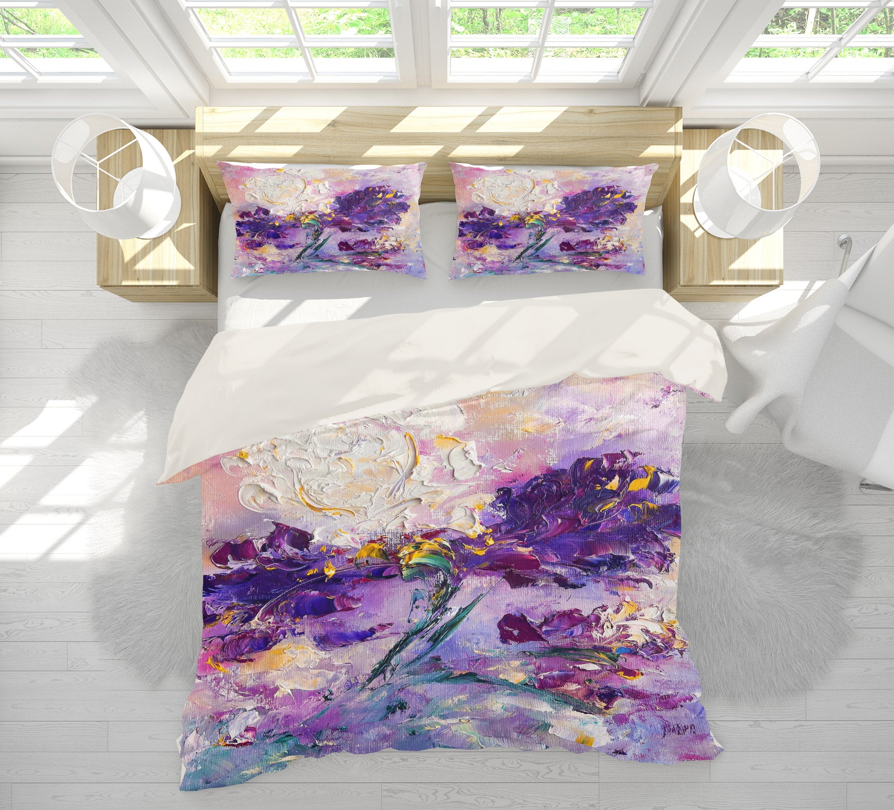 3D Purple Flower 506 Skromova Marina Bedding Bed Pillowcases Quilt