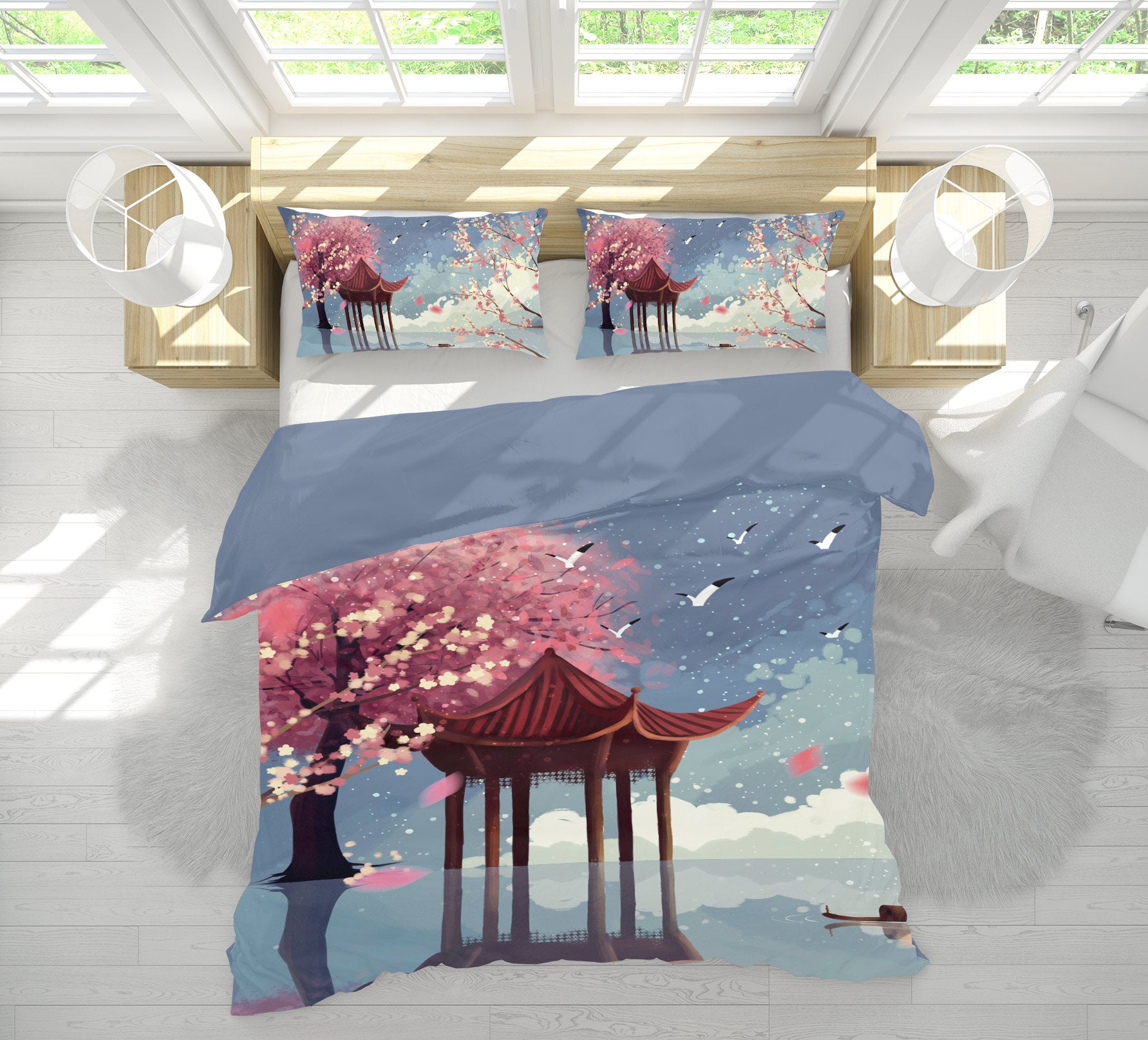3D Tree Pavilion 13074 Bed Pillowcases Quilt