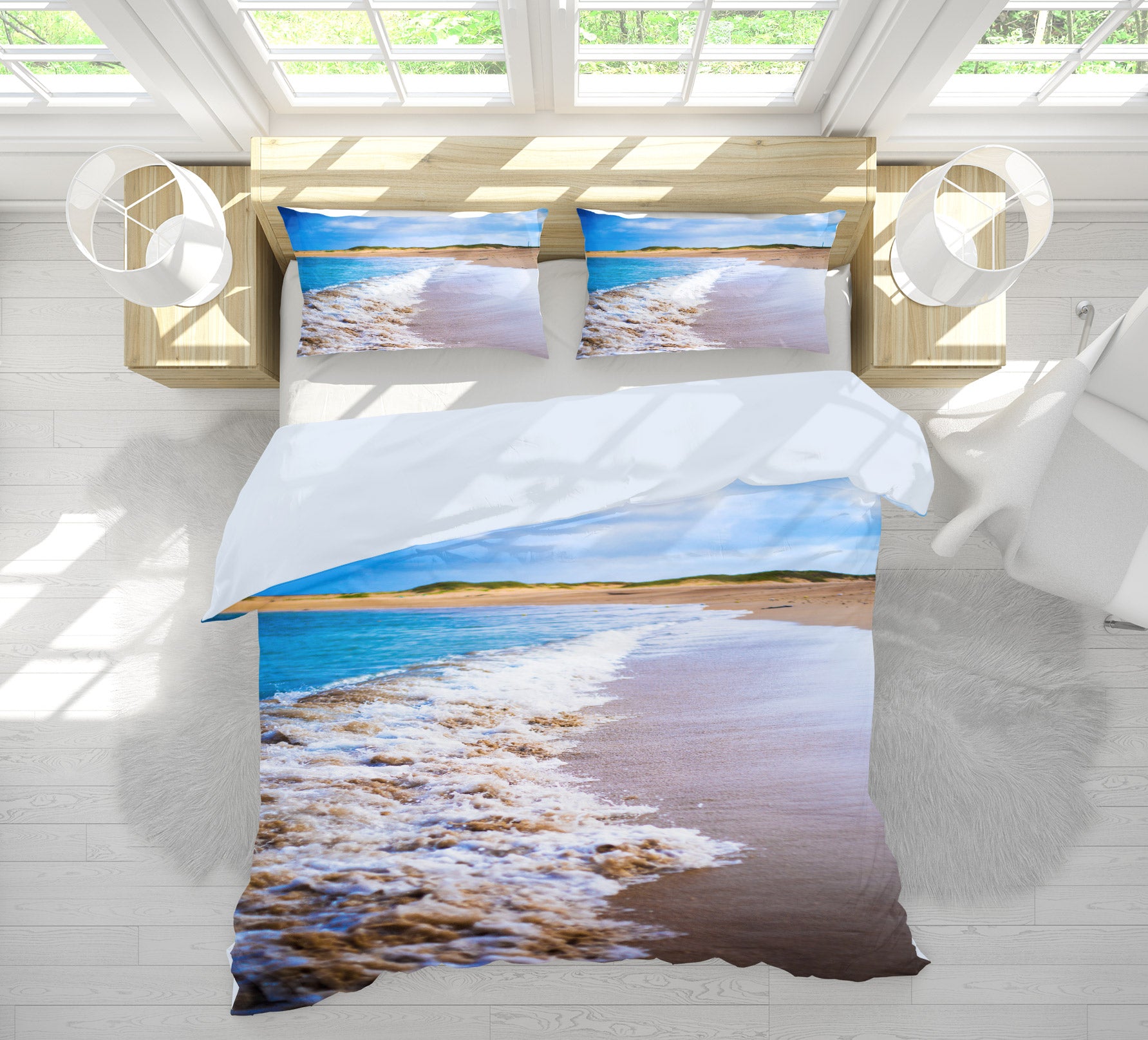 3D Seaside 16080 Bed Pillowcases Quilt