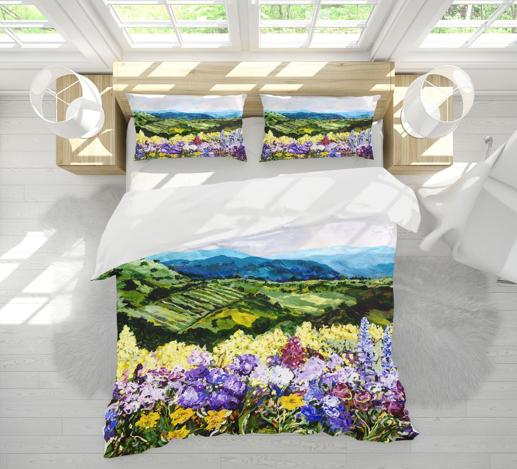 3D Wild Flowers 2007 Allan P. Friedlander Bedding Bed Pillowcases Quilt Quiet Covers AJ Creativity Home 
