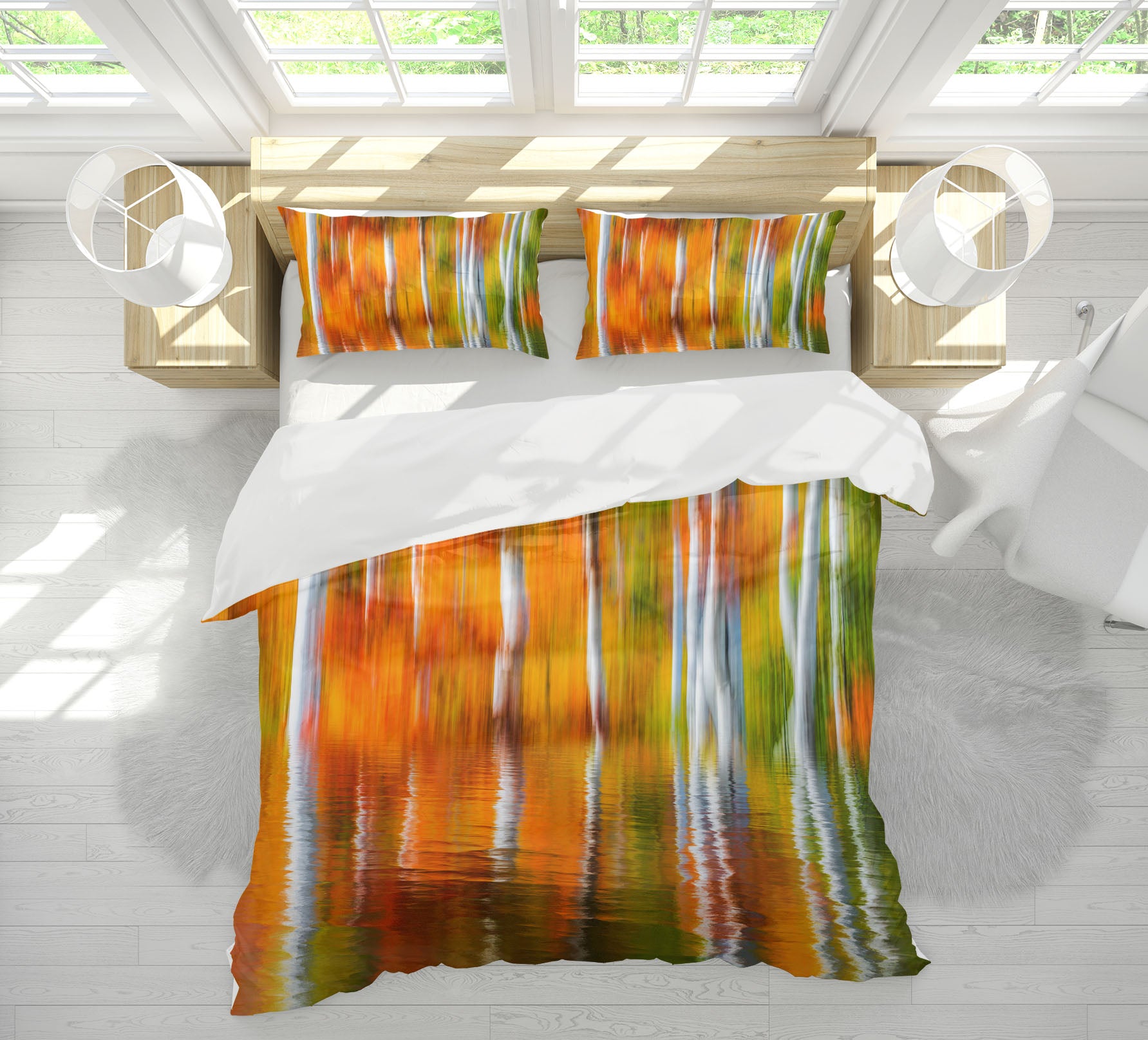 3D Orange Reflection 129 Marco Carmassi Bedding Bed Pillowcases Quilt