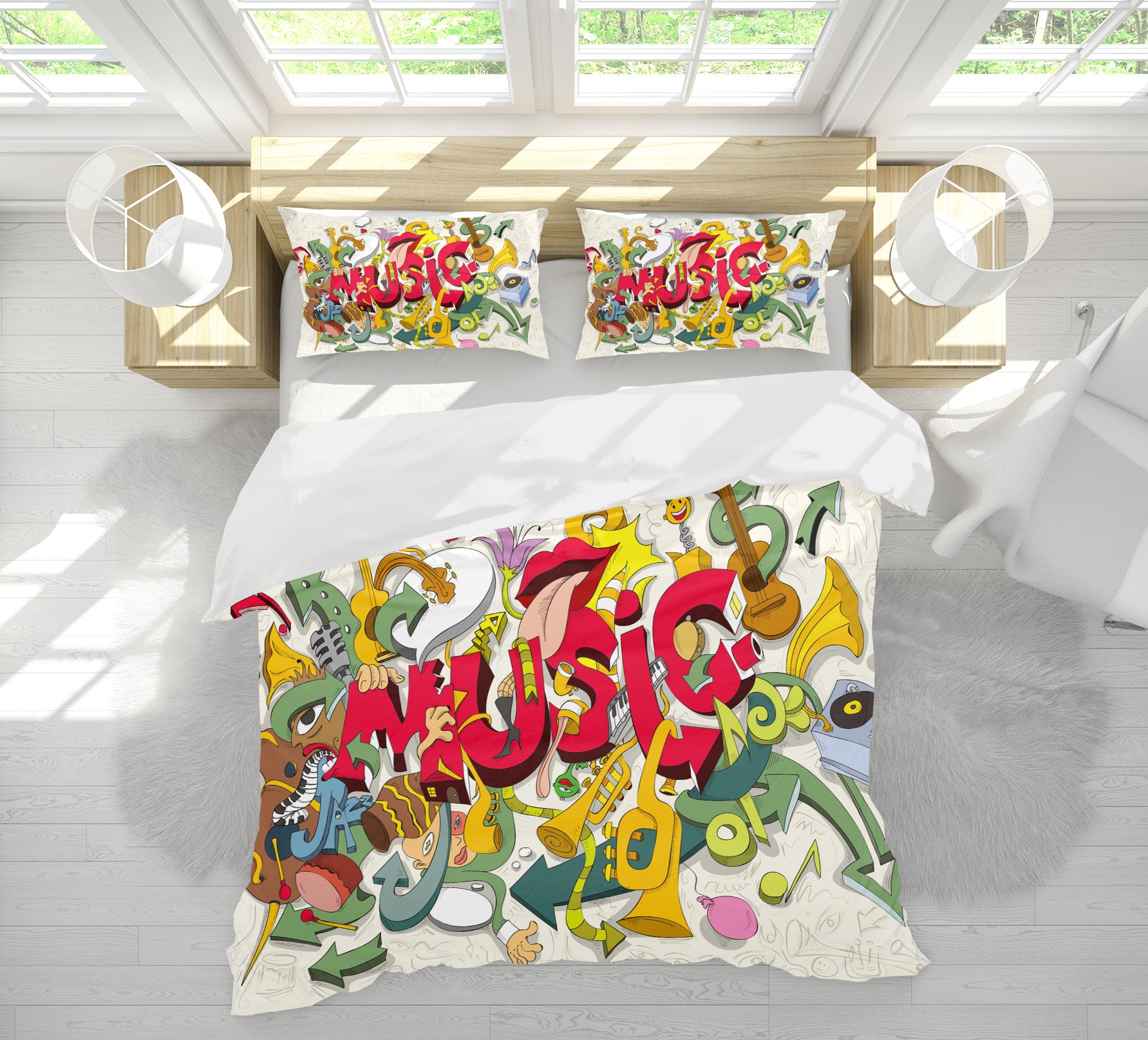 3D Musical Instrument 15038 Bed Pillowcases Quilt