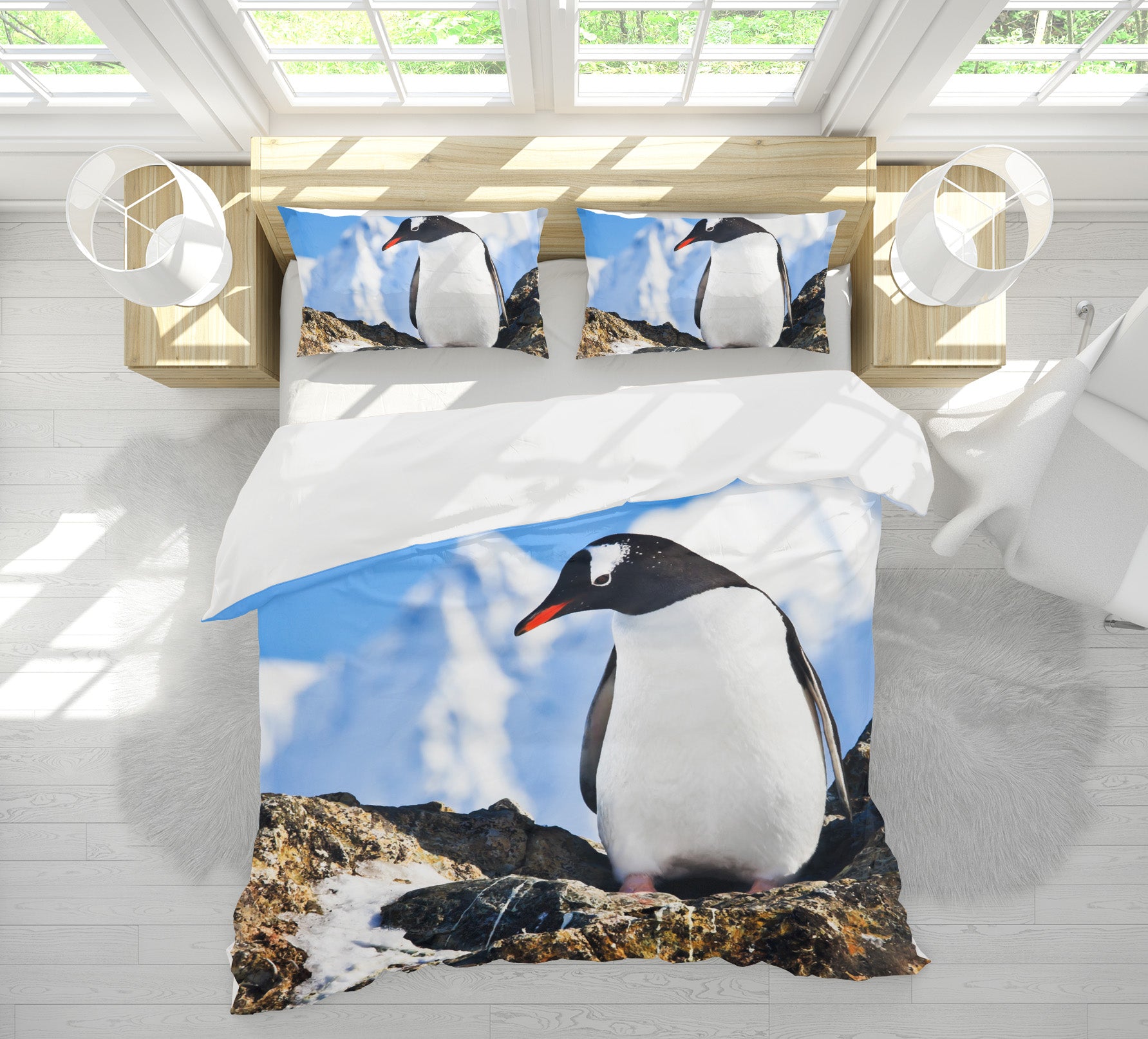 3D Penguin 63172 Bed Pillowcases Quilt
