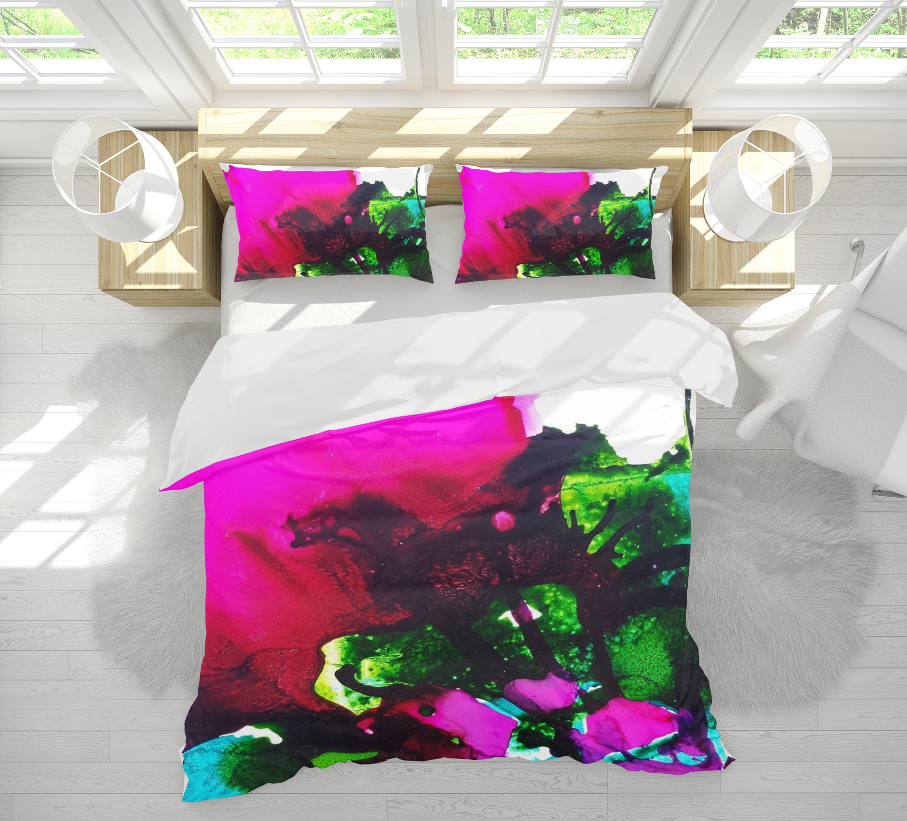 3D Pink Green Pigment 19126 Shandra Smith Bedding Bed Pillowcases Quilt
