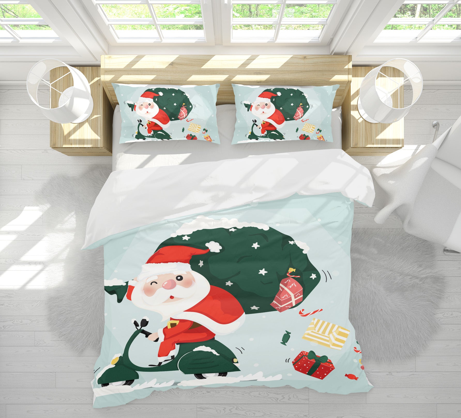 3D Santa Gift 59034 Bed Pillowcases Quilt