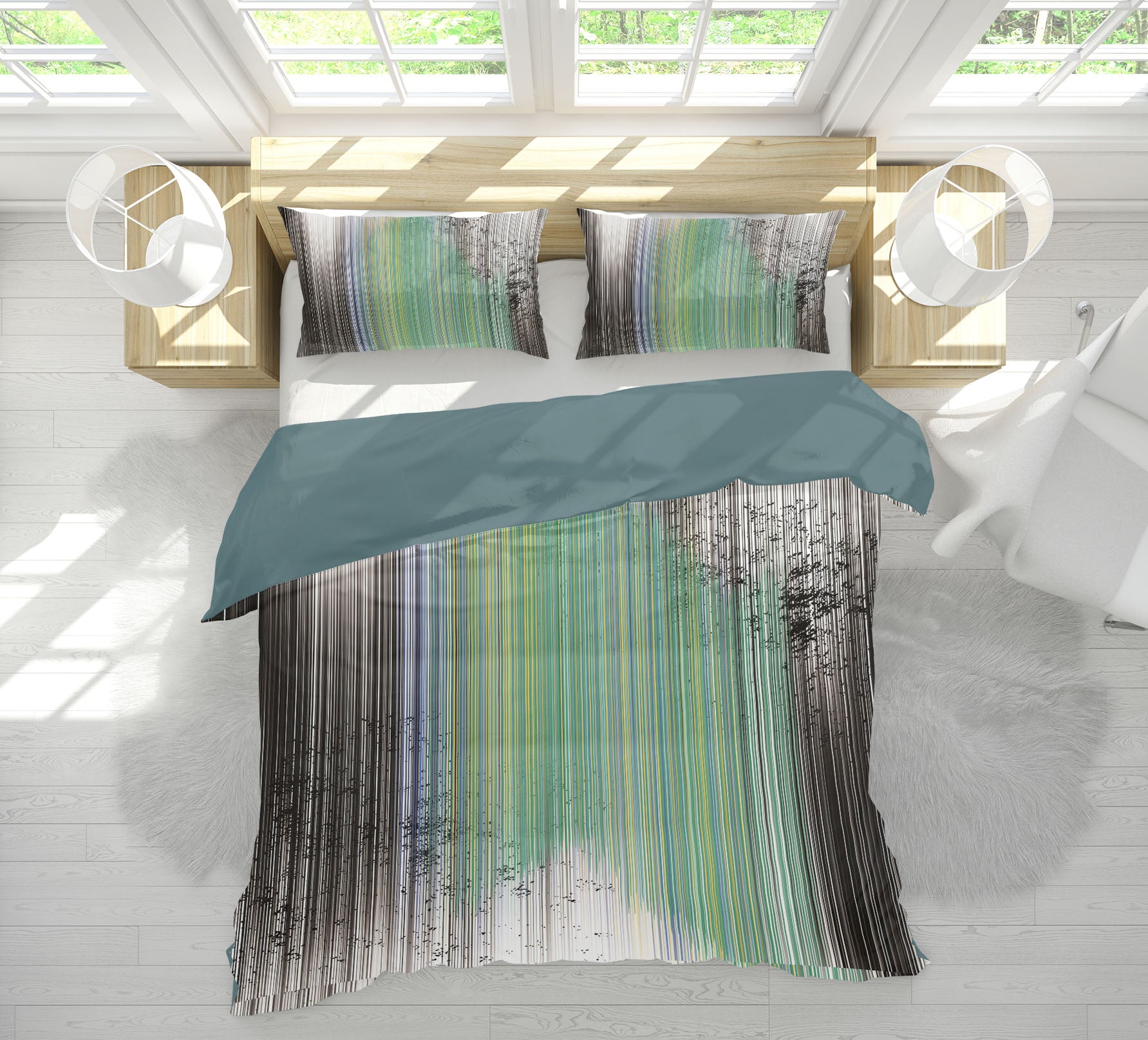 3D Green Pattern 16030 Bed Pillowcases Quilt