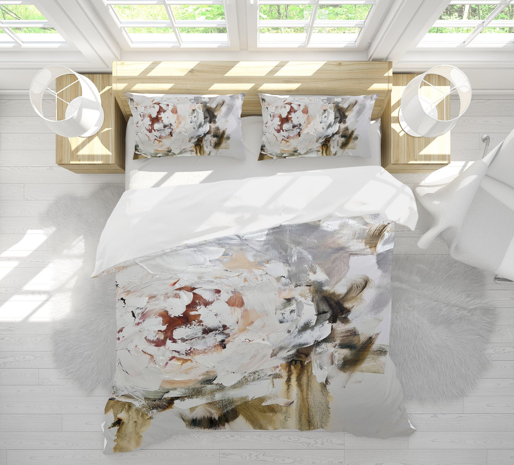 3D White Flower 3826 Skromova Marina Bedding Bed Pillowcases Quilt Cover Duvet Cover